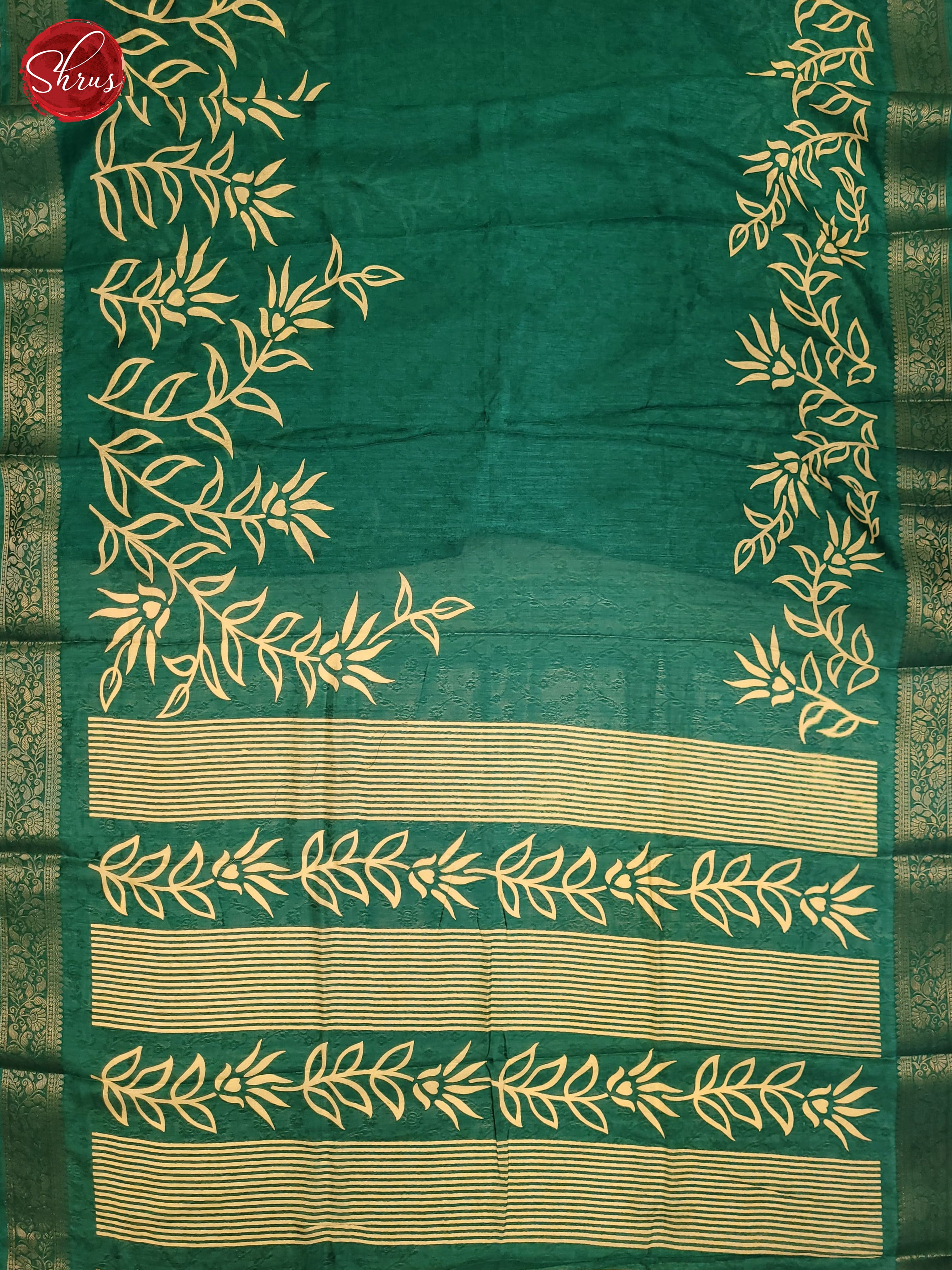 Green(Single Tone)- Semi Crepe Saree - Shop on ShrusEternity.com
