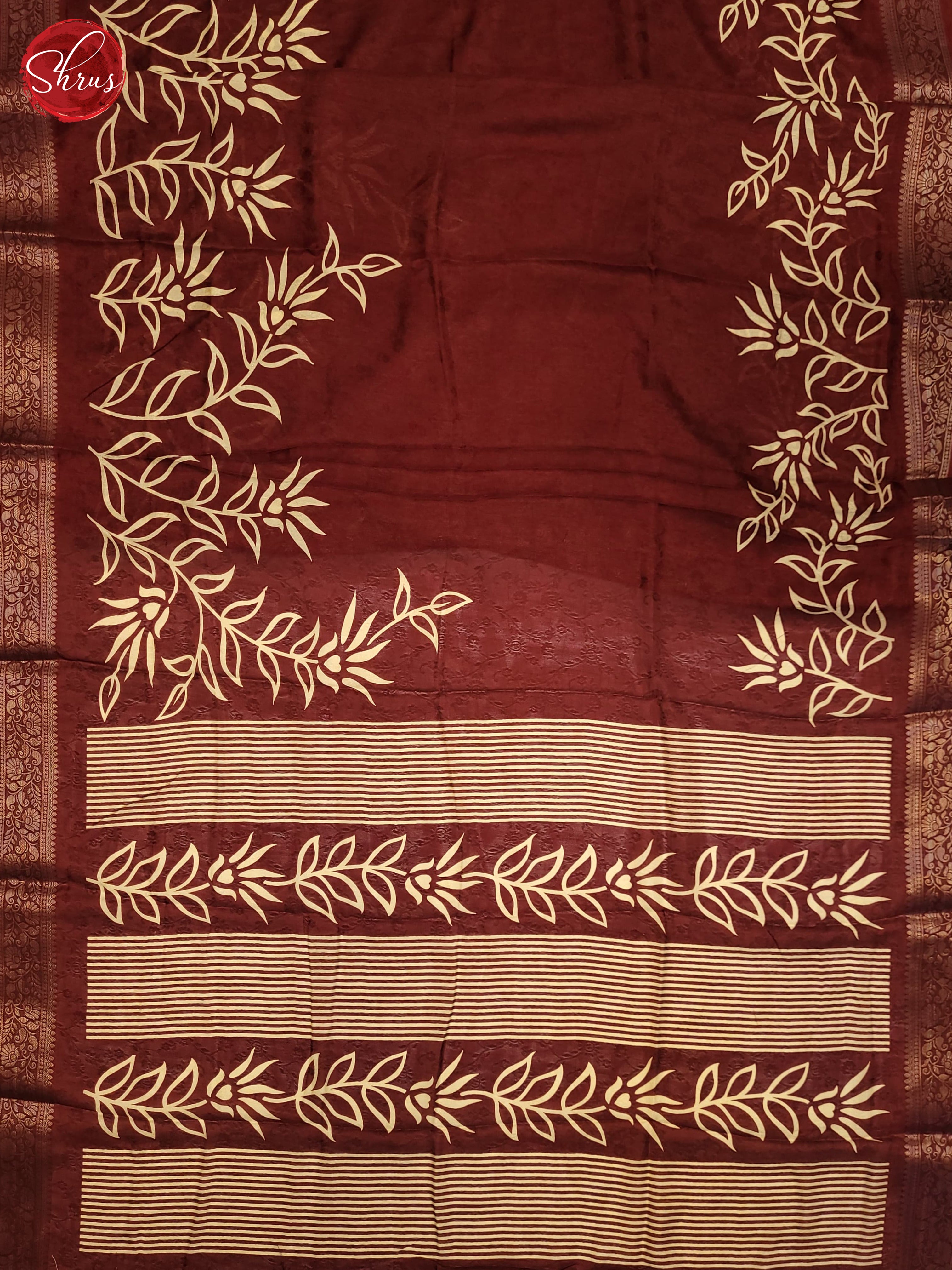 Maroon(single tone)-semi crepe saree - Shop on ShrusEternity.com