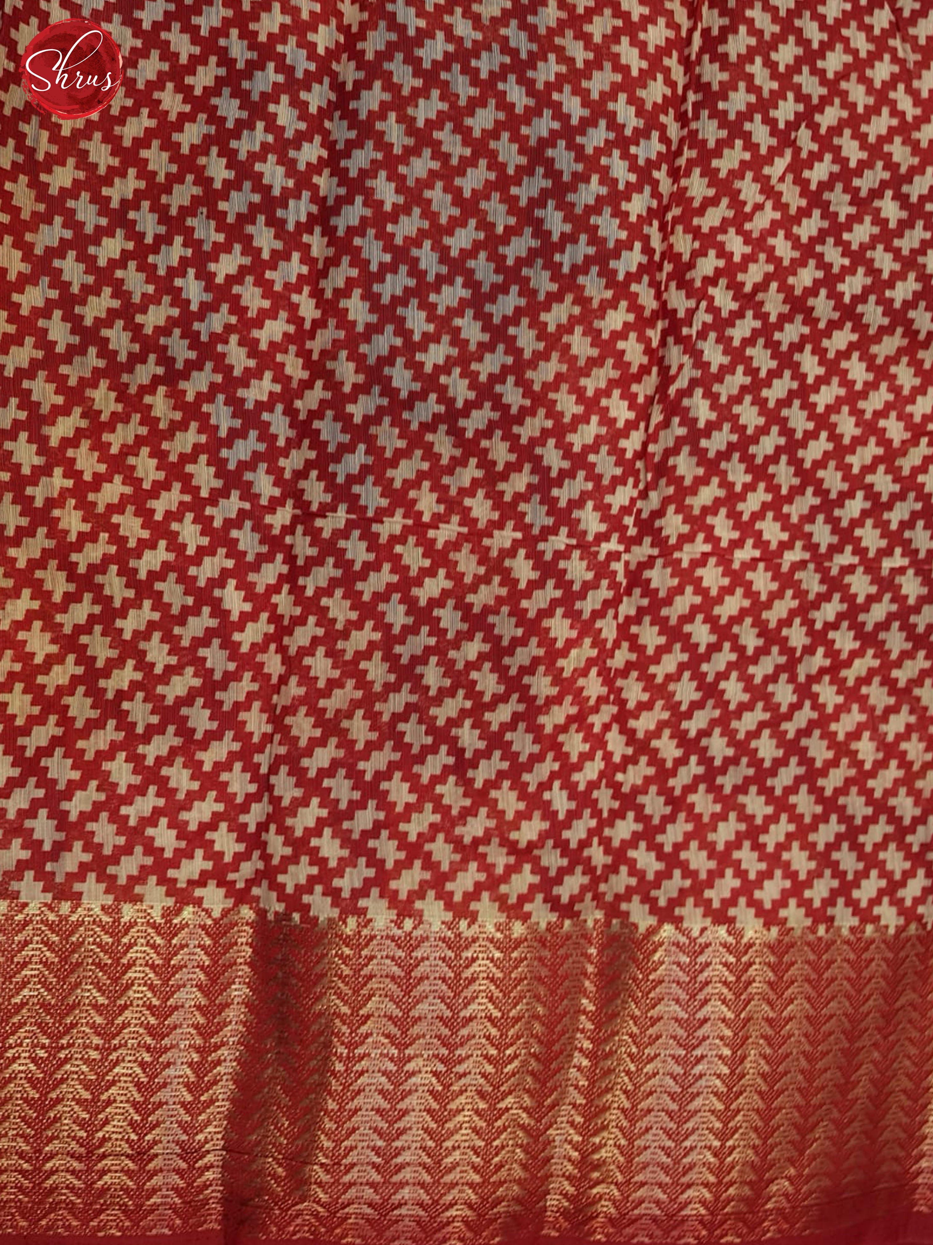 Wine And Red-Semi Gicha saree - Shop on ShrusEternity.com