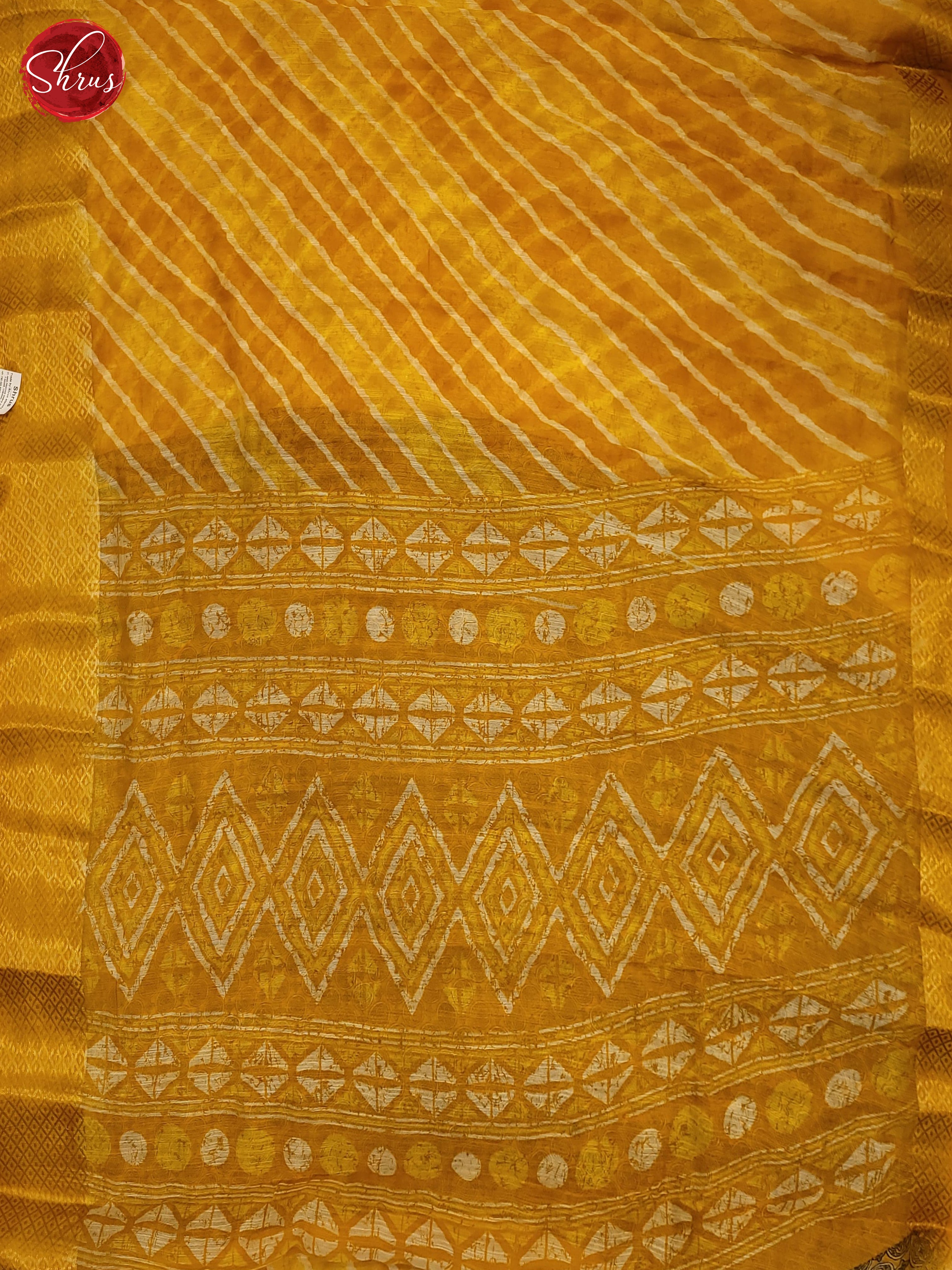 Yellow(Single Tone) - Semi Gicha Saree - Shop on ShrusEternity.com