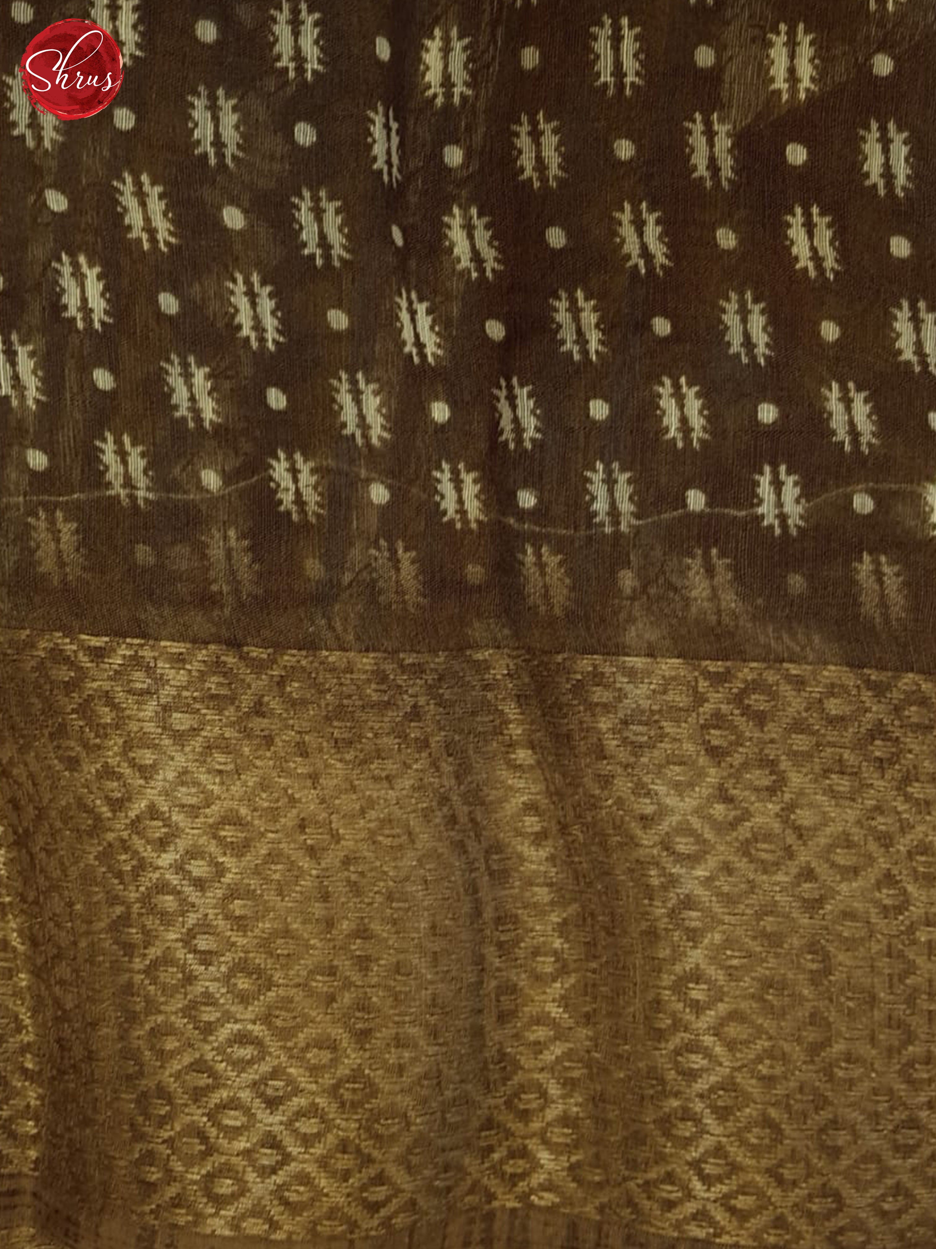 Cream And Brown-Semi gicha Saree - Shop on ShrusEternity.com