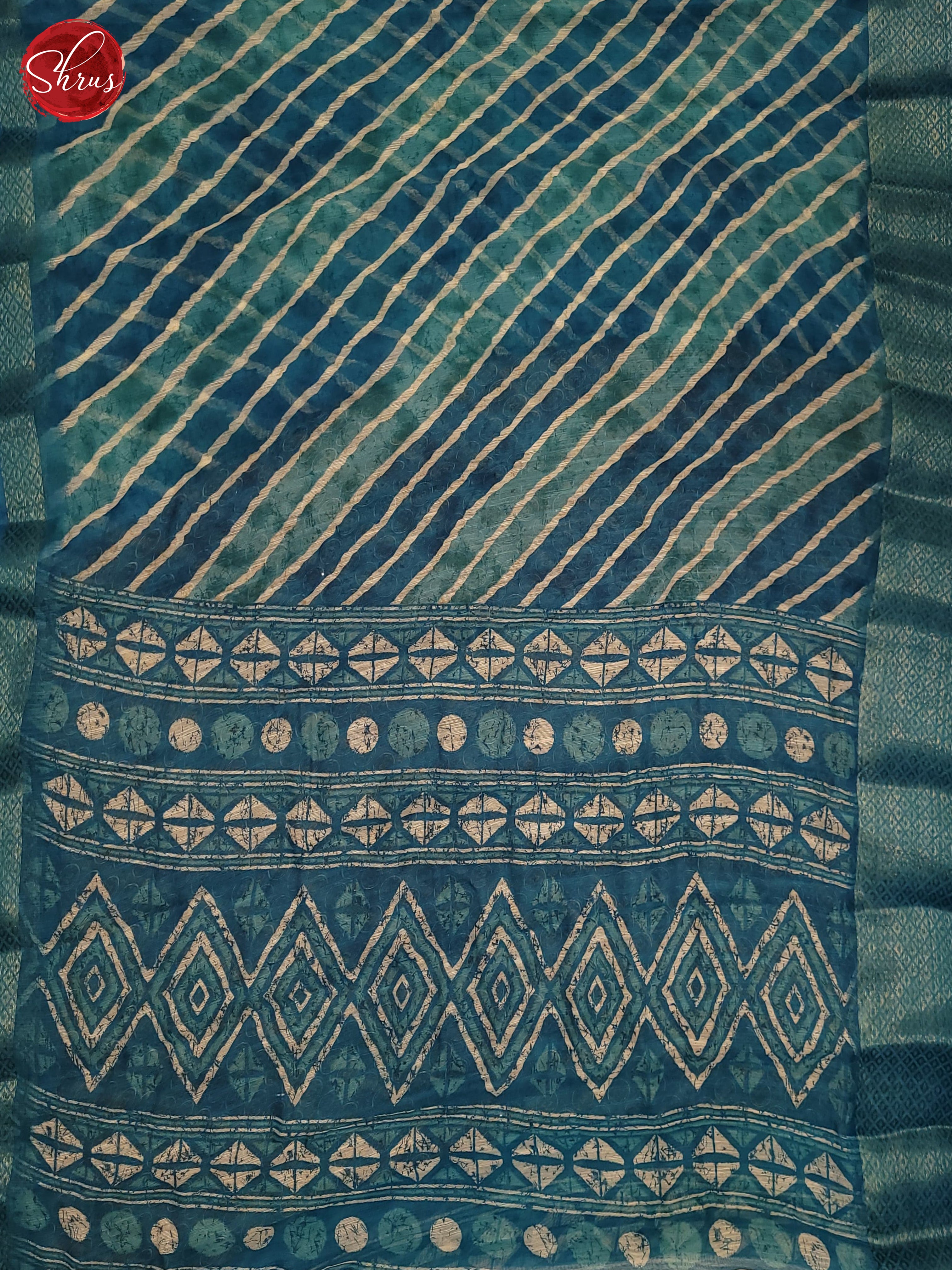 Blue(Single Tone) - Semi Gicha Saree - Shop on ShrusEternity.com