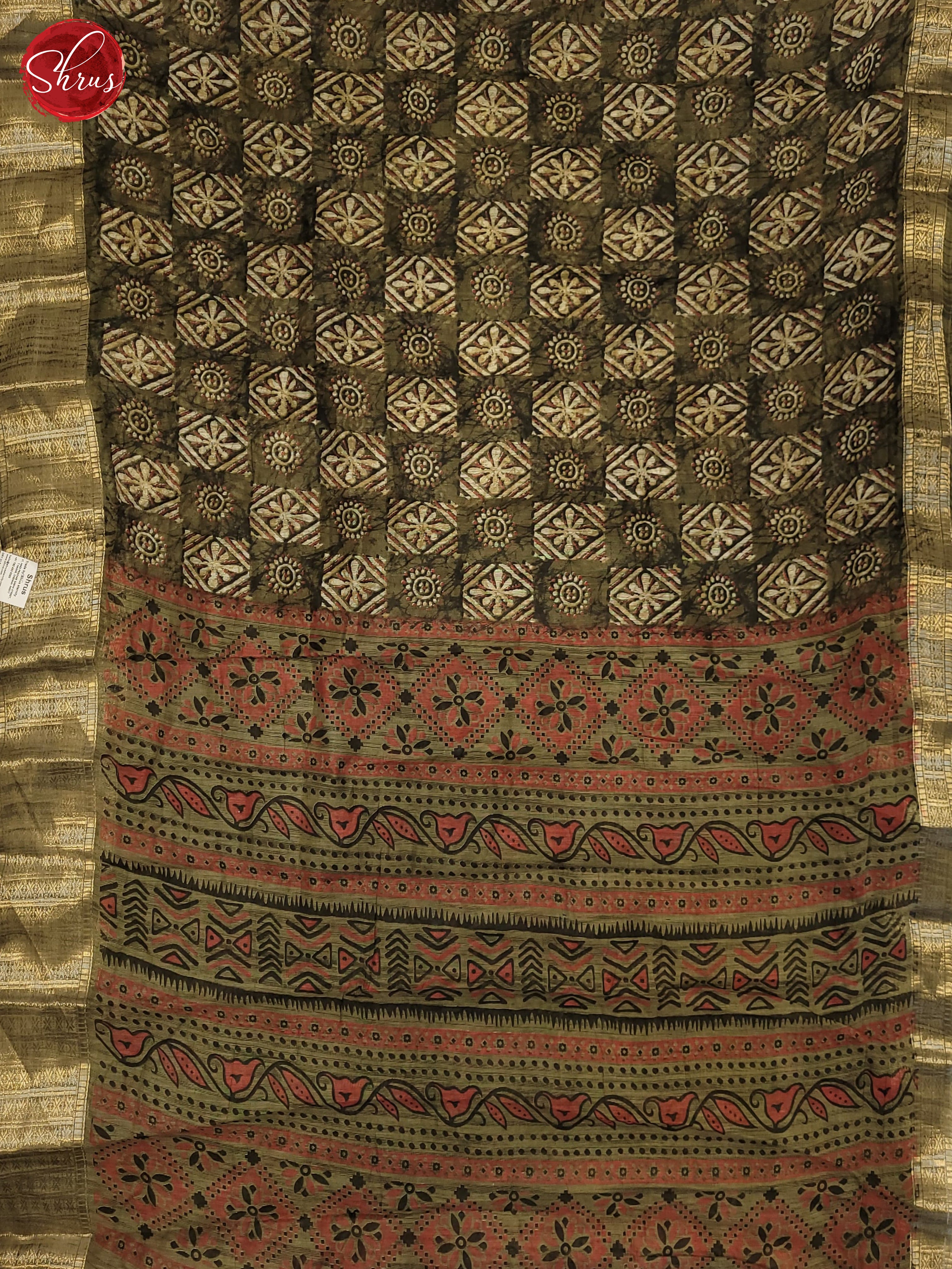 Green(Single Tone) - Semi Gicha Saree - Shop on ShrusEternity.com