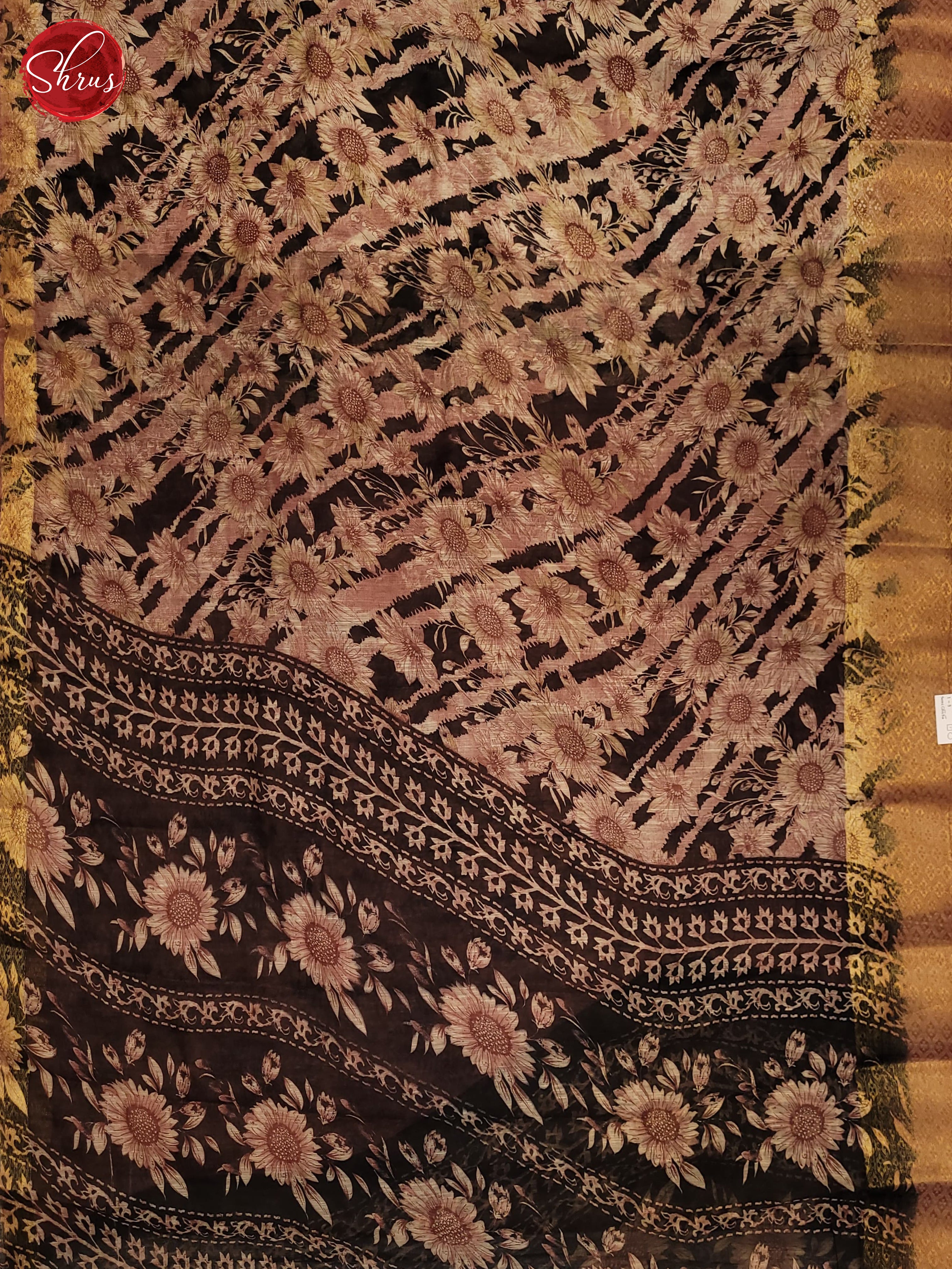 Onion Pink & Black - Semi Gicha Saree - Shop on ShrusEternity.com