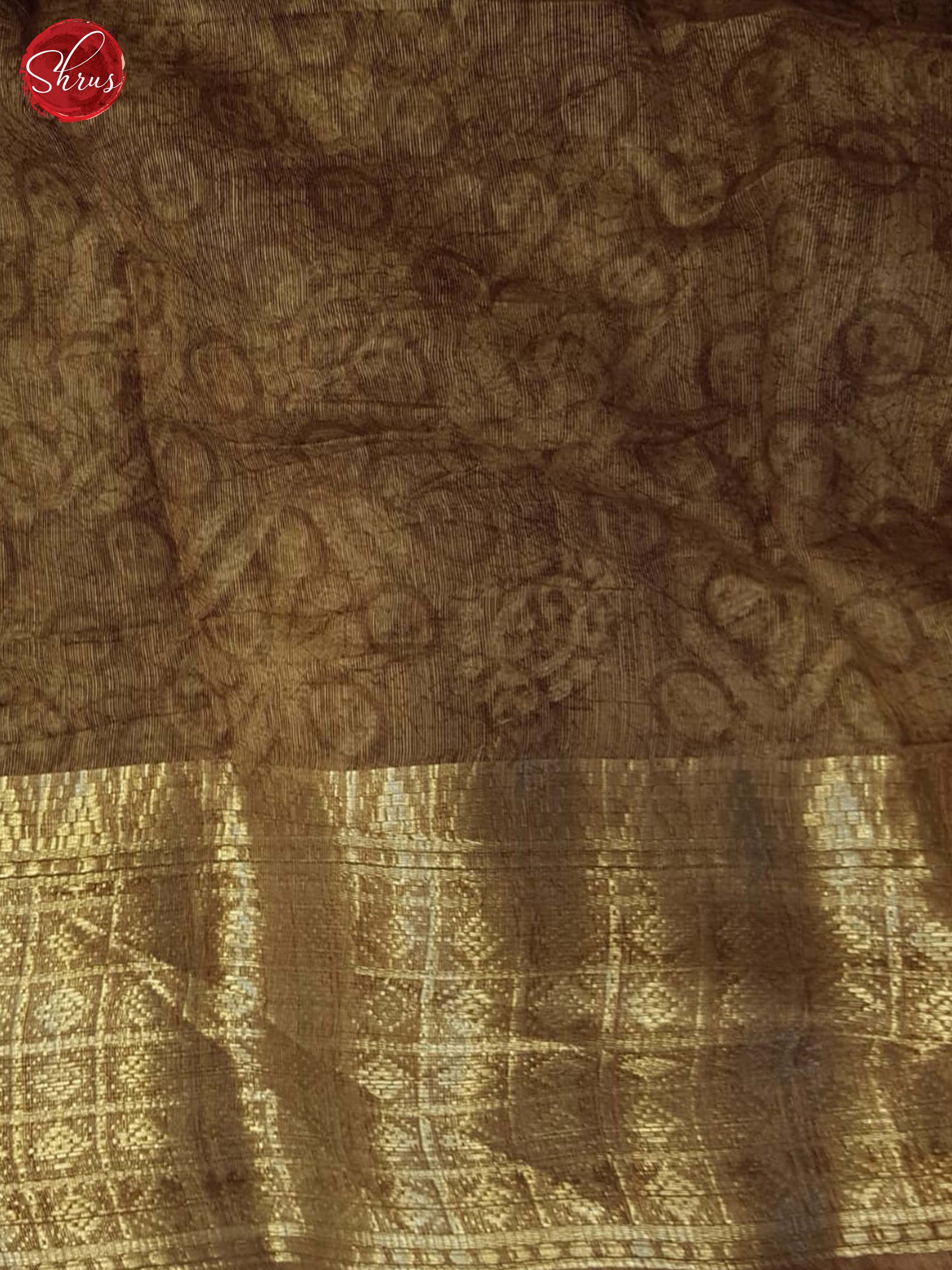 Brown(Single tone)-Semi Gicha Saree - Shop on ShrusEternity.com