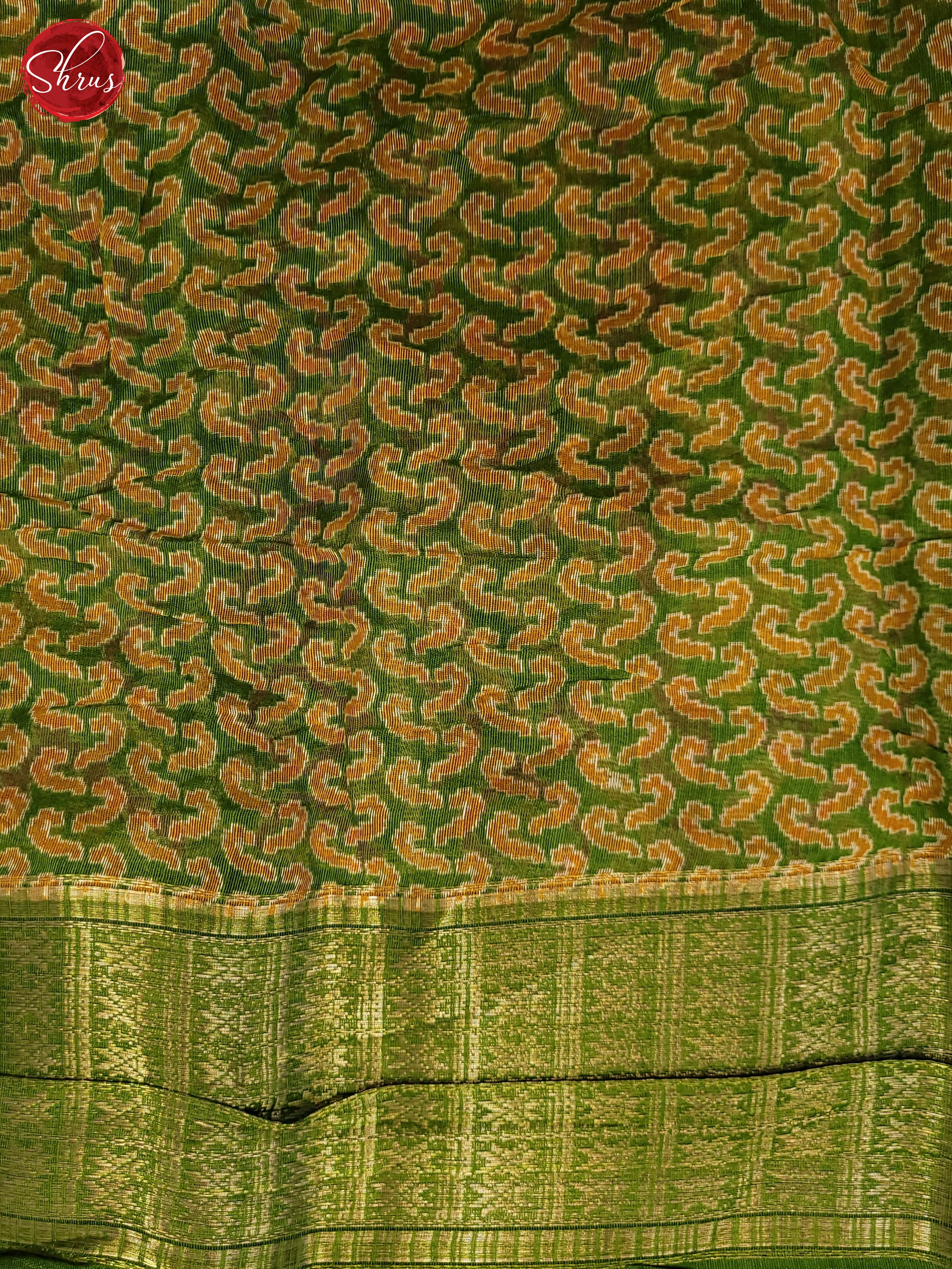 Cream & Green - Semi Gicha Saree - Shop on ShrusEternity.com