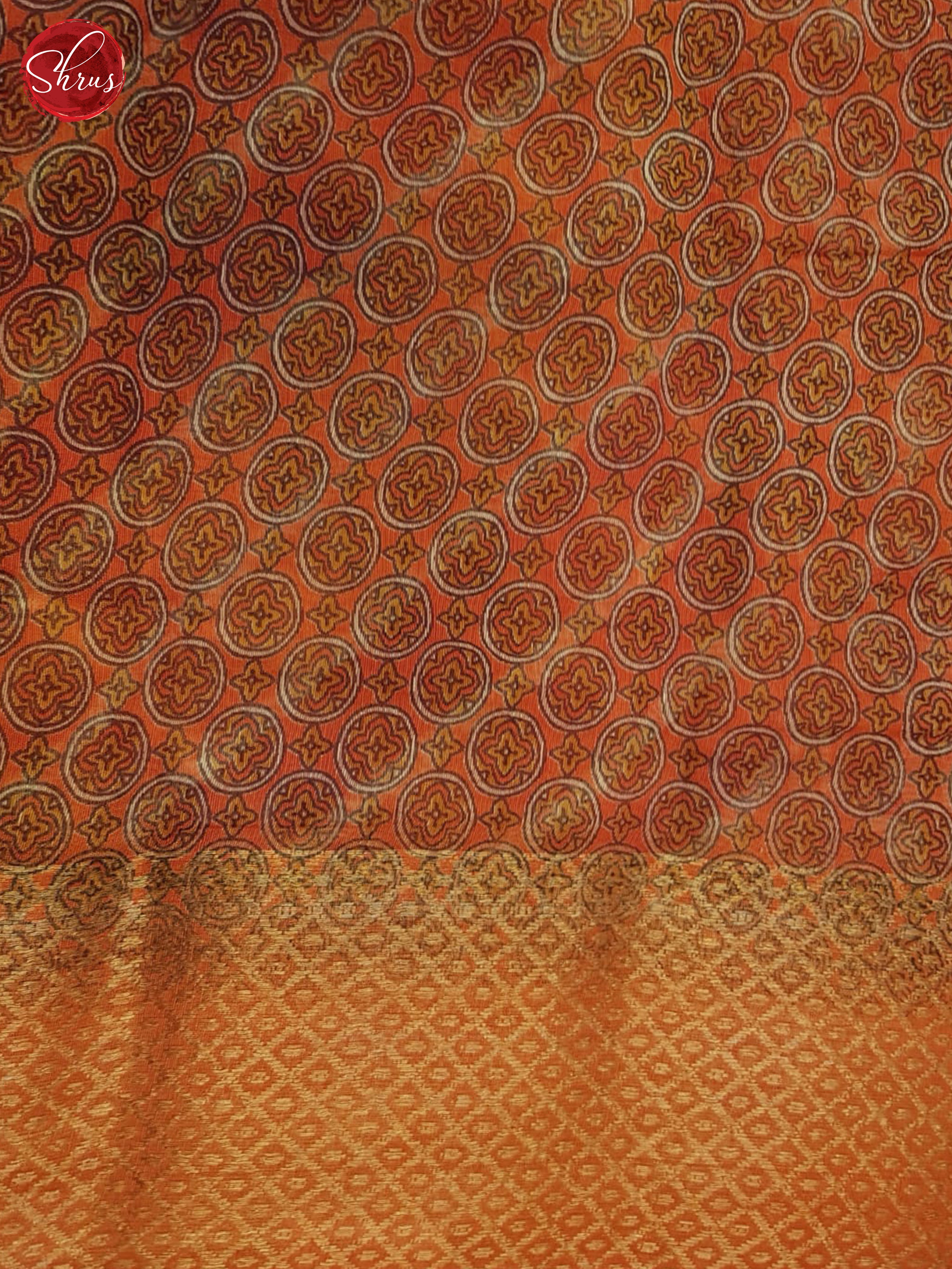 Orange(Single Tone)-Semi Gicha Saree - Shop on ShrusEternity.com