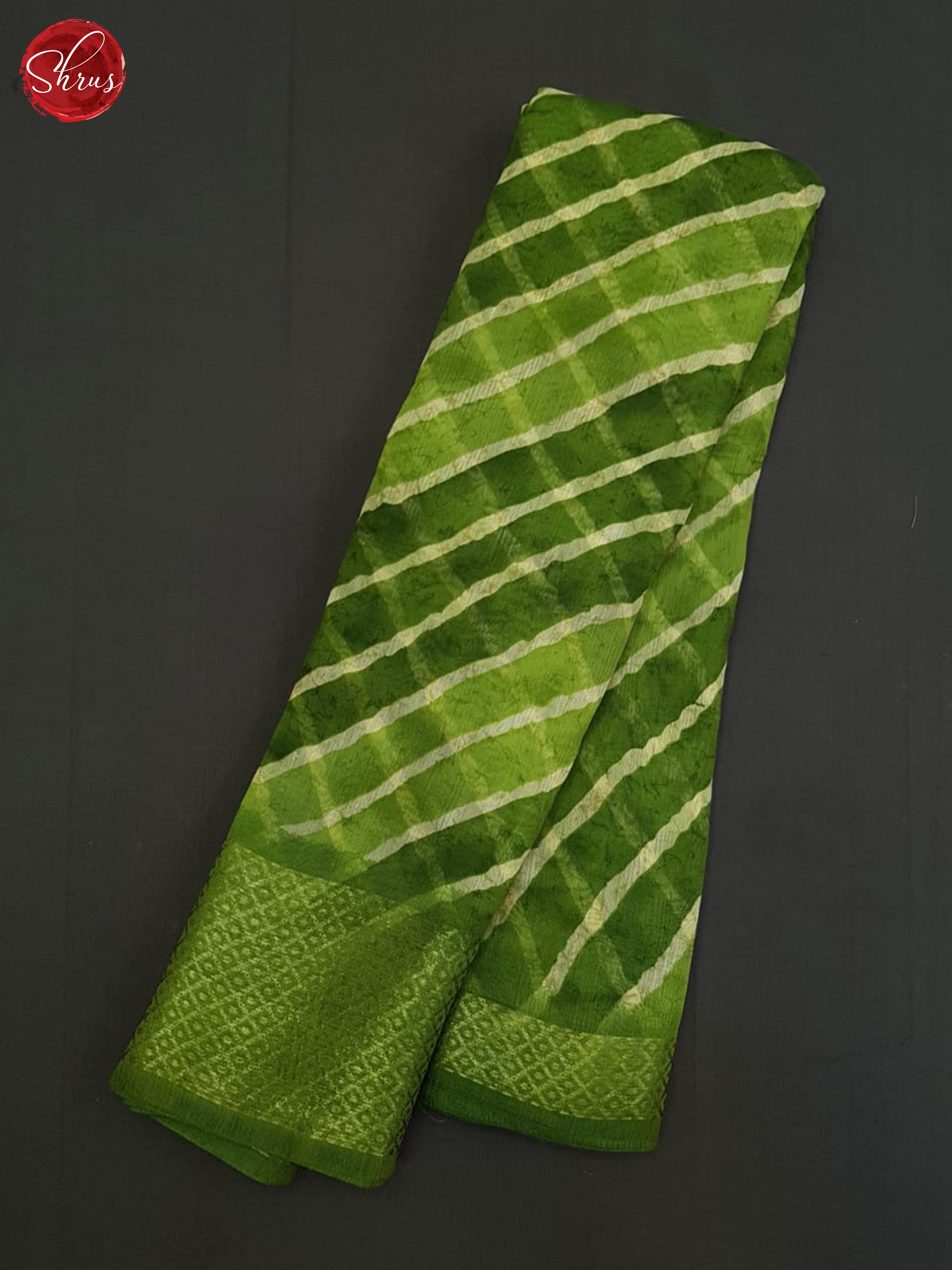 Green(Single tone)-Semi Gicha Saree - Shop on ShrusEternity.com