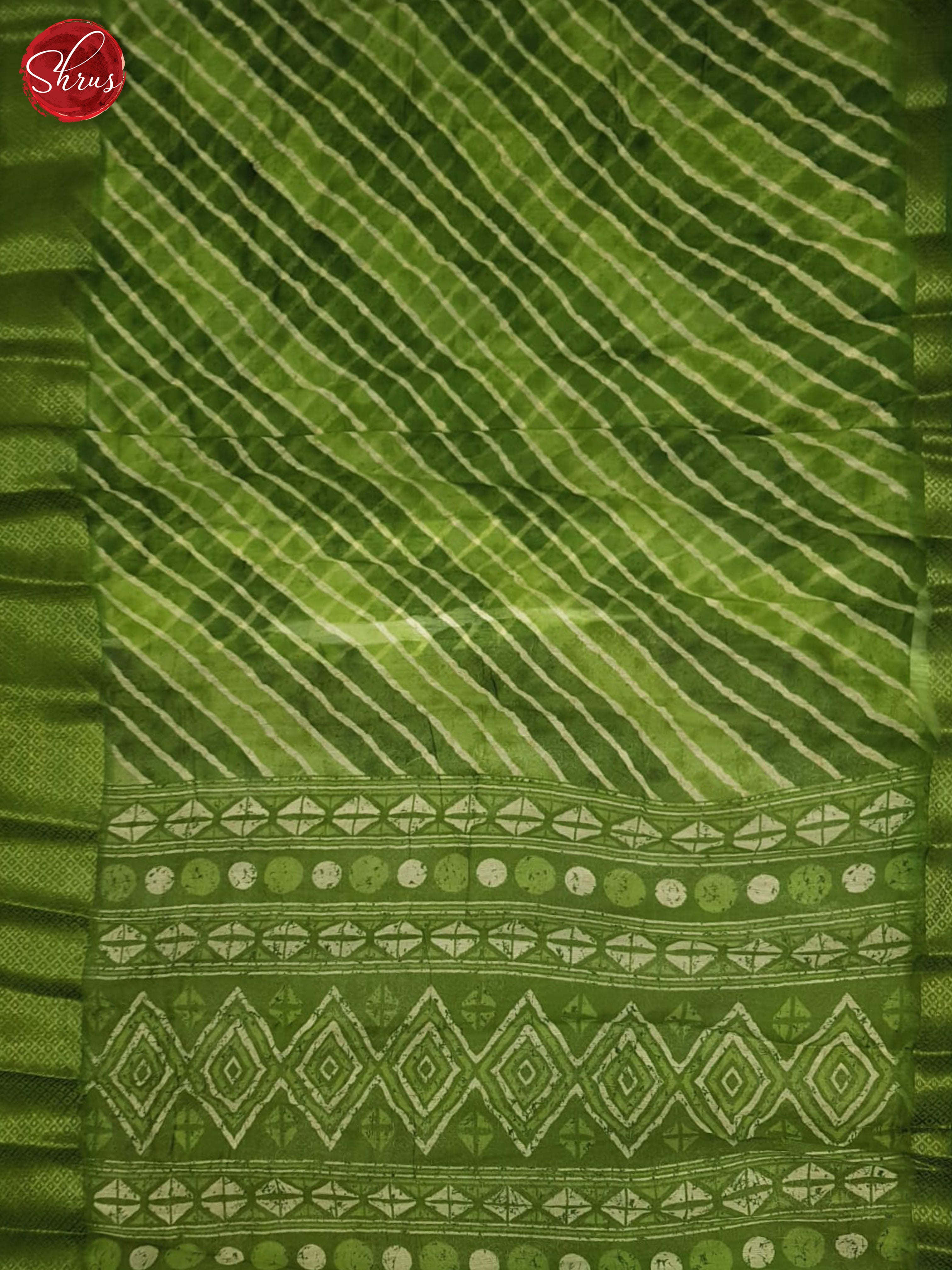 Green(Single tone)-Semi Gicha Saree - Shop on ShrusEternity.com