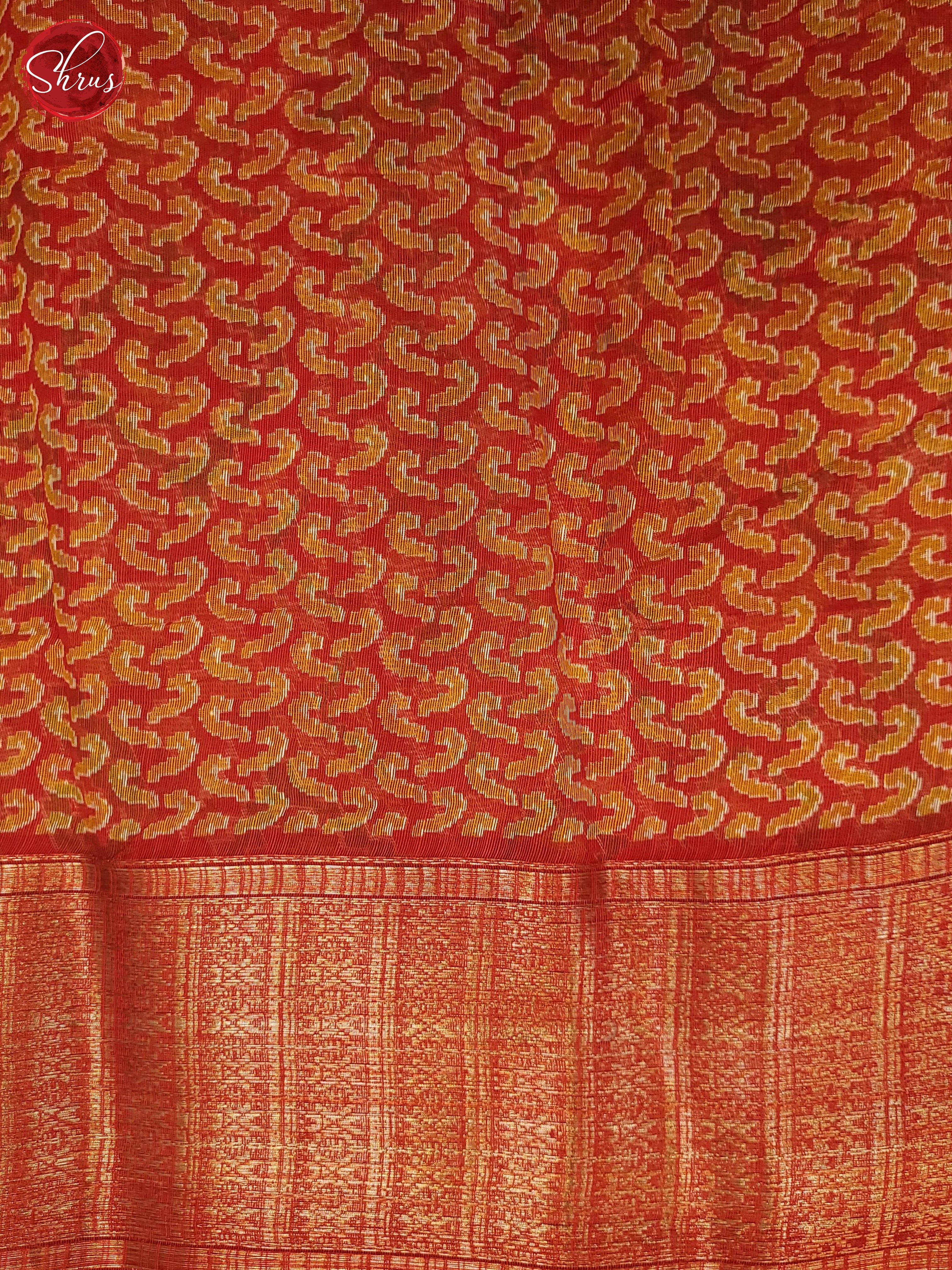 Cream & Red  - Semi Gicha Saree - Shop on ShrusEternity.com