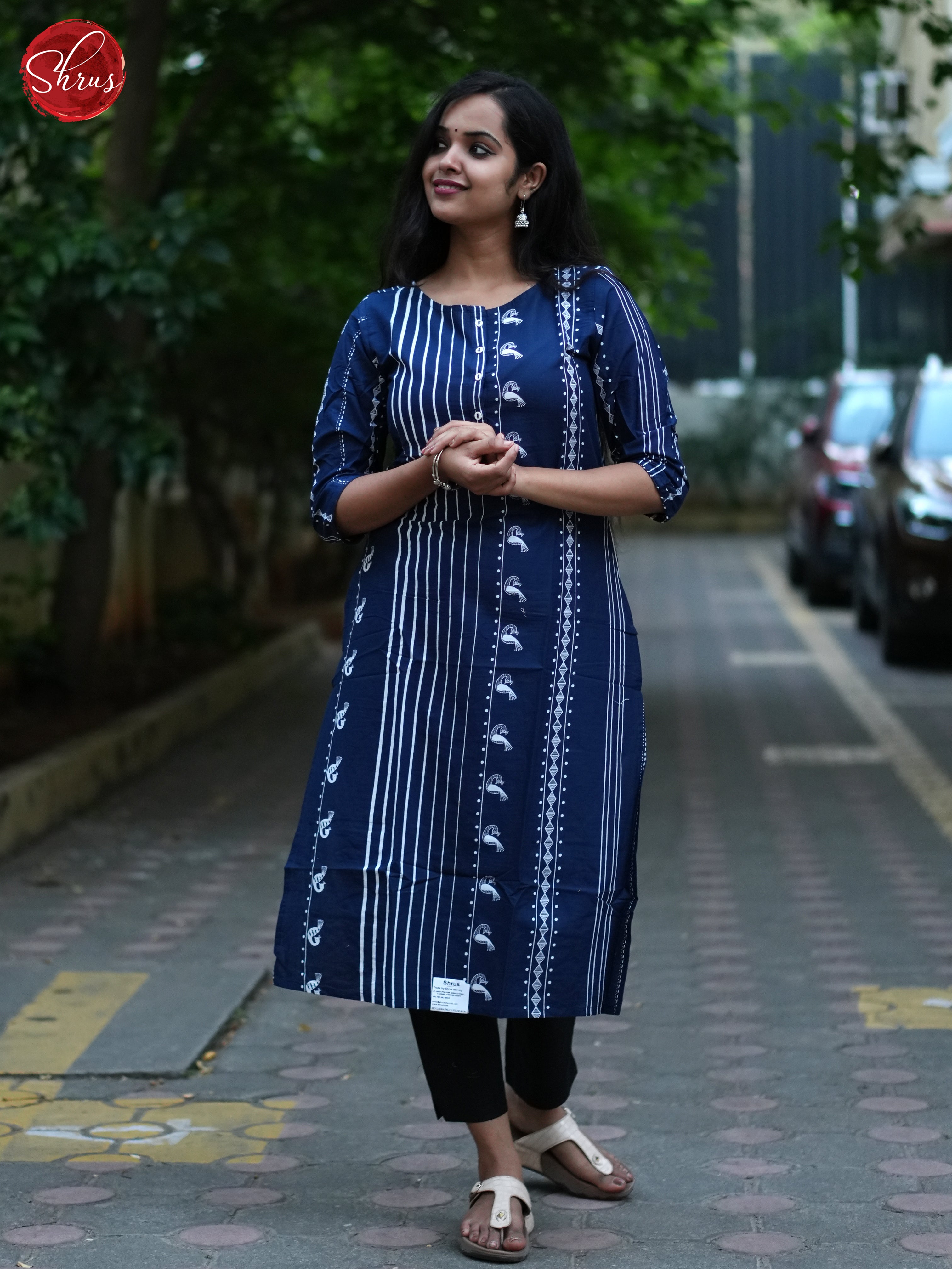 Blue - Casual Readymade Kurti - Shop on ShrusEternity.com