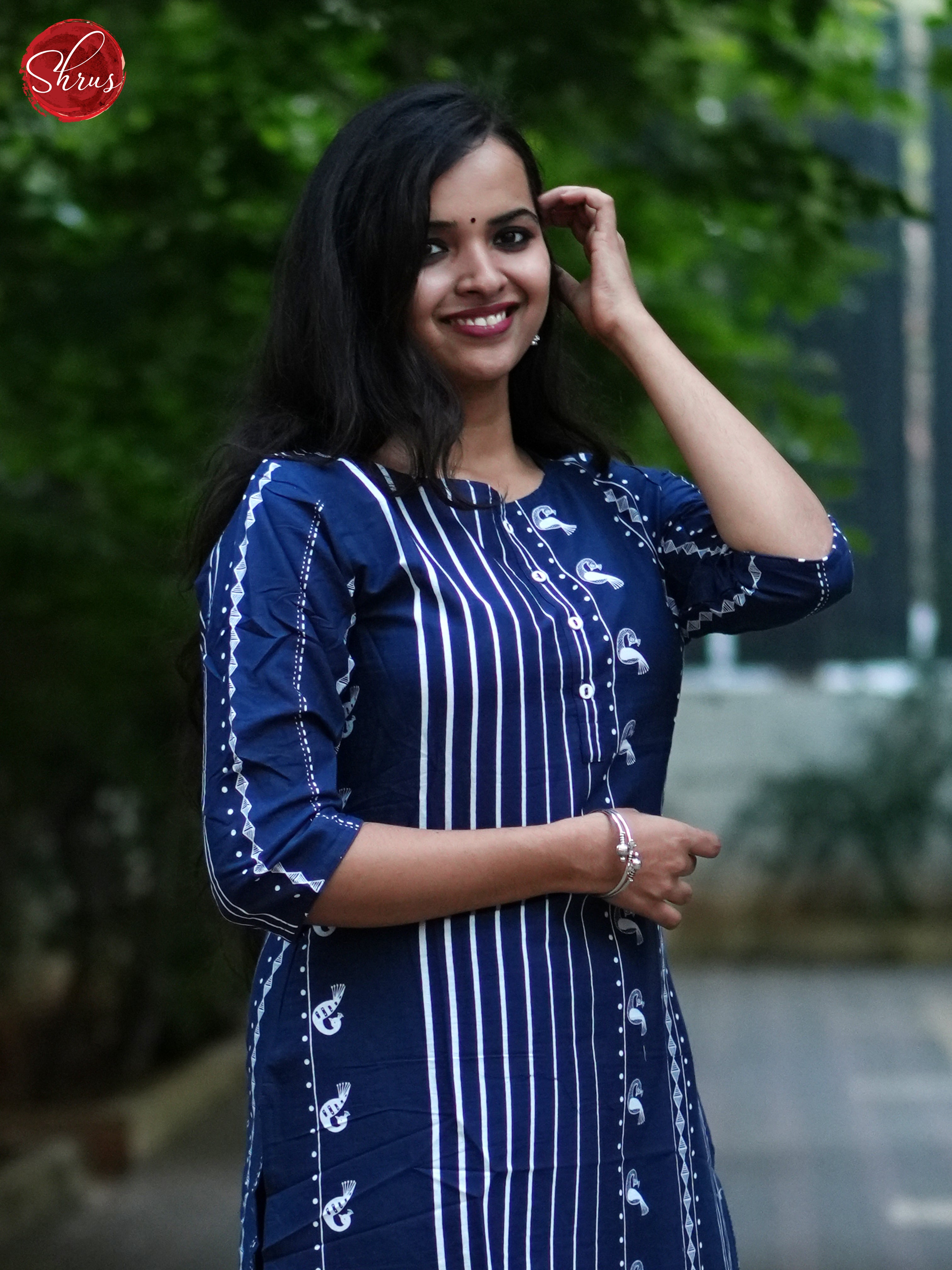 Blue - Casual Readymade Kurti - Shop on ShrusEternity.com