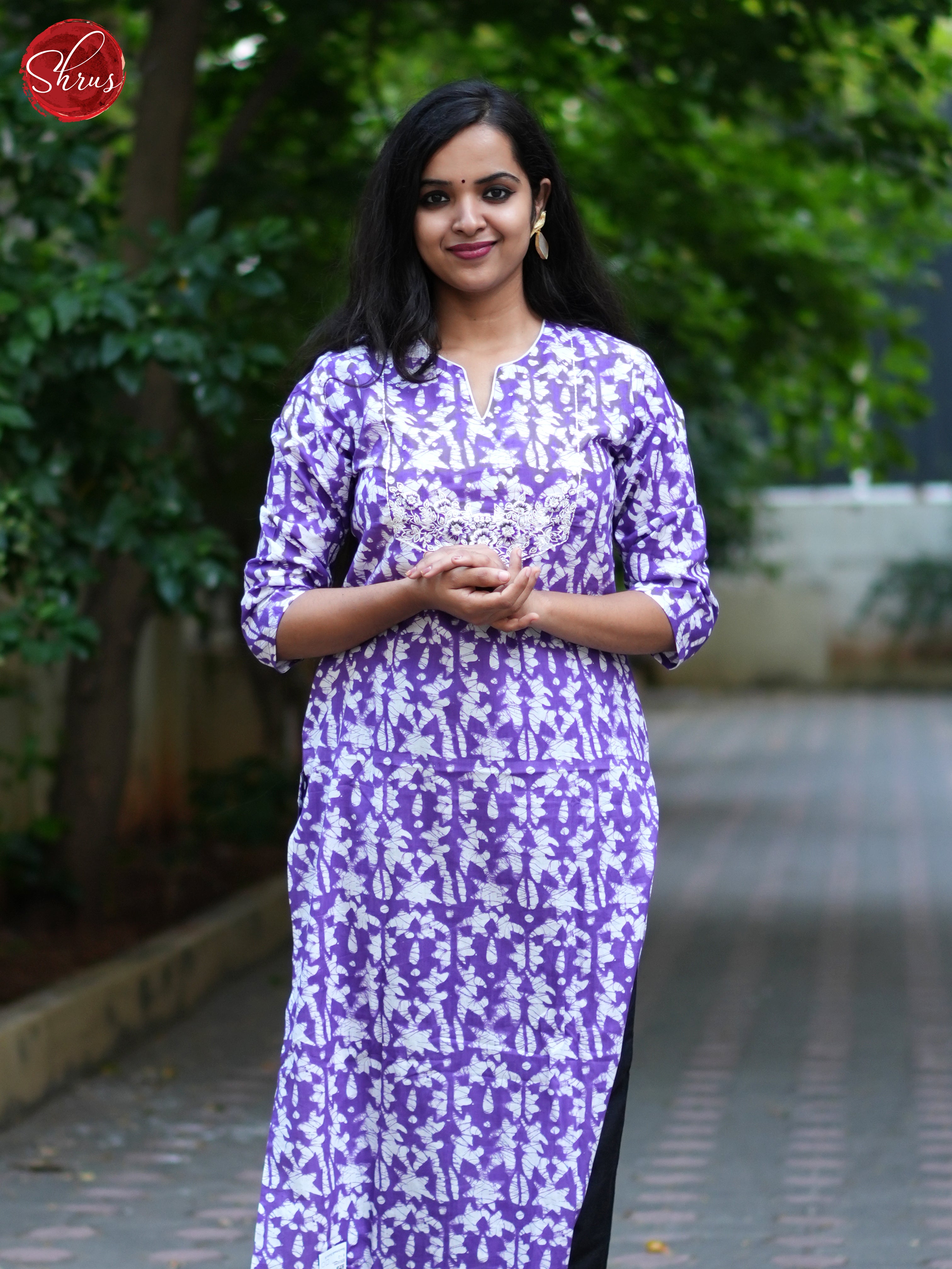 Lavender - Block  printed  Casual Readymade Kurti - Shop on ShrusEternity.com