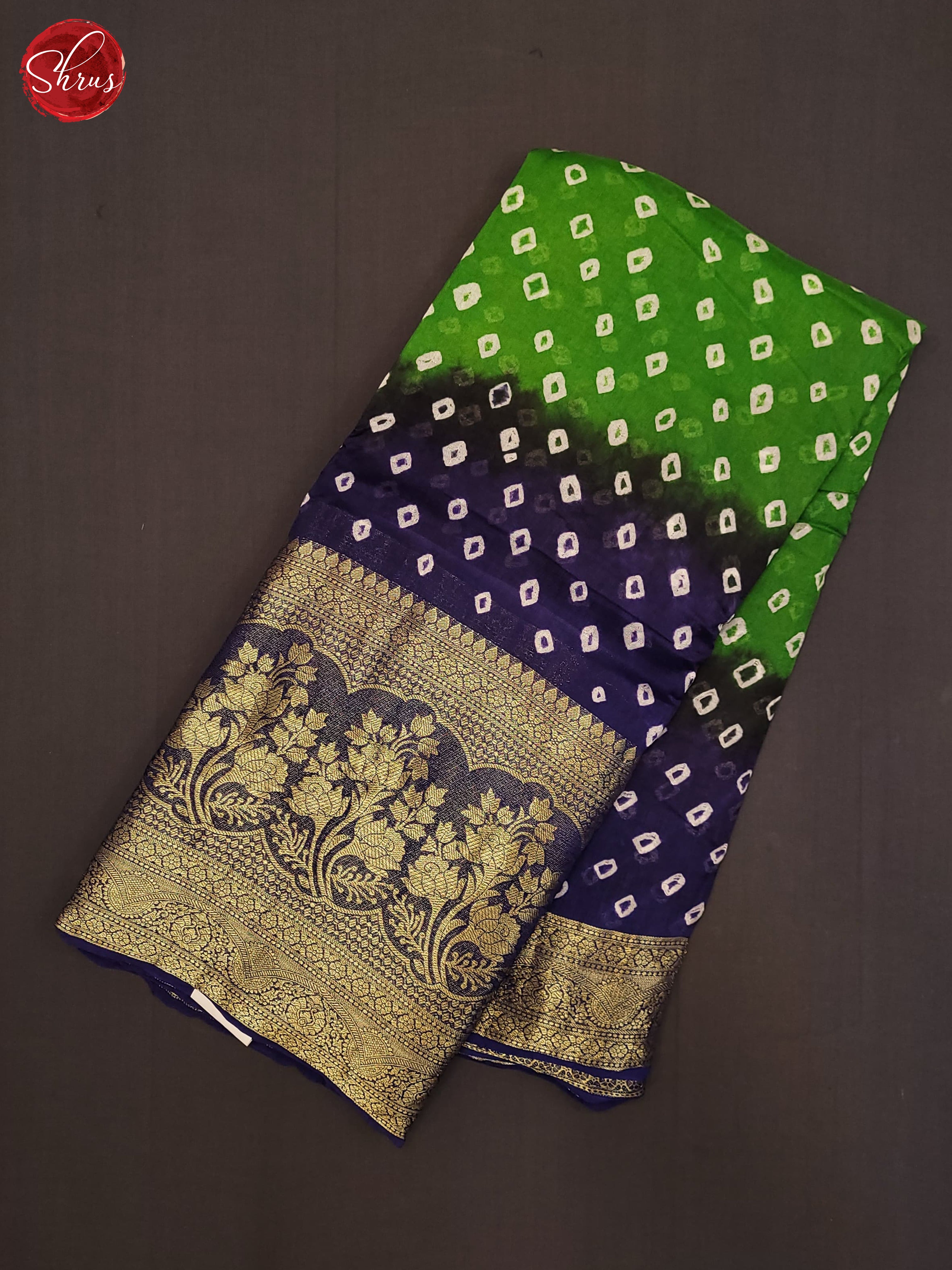 Green & Blue - Art Bandhini Saree - Shop on ShrusEternity.com