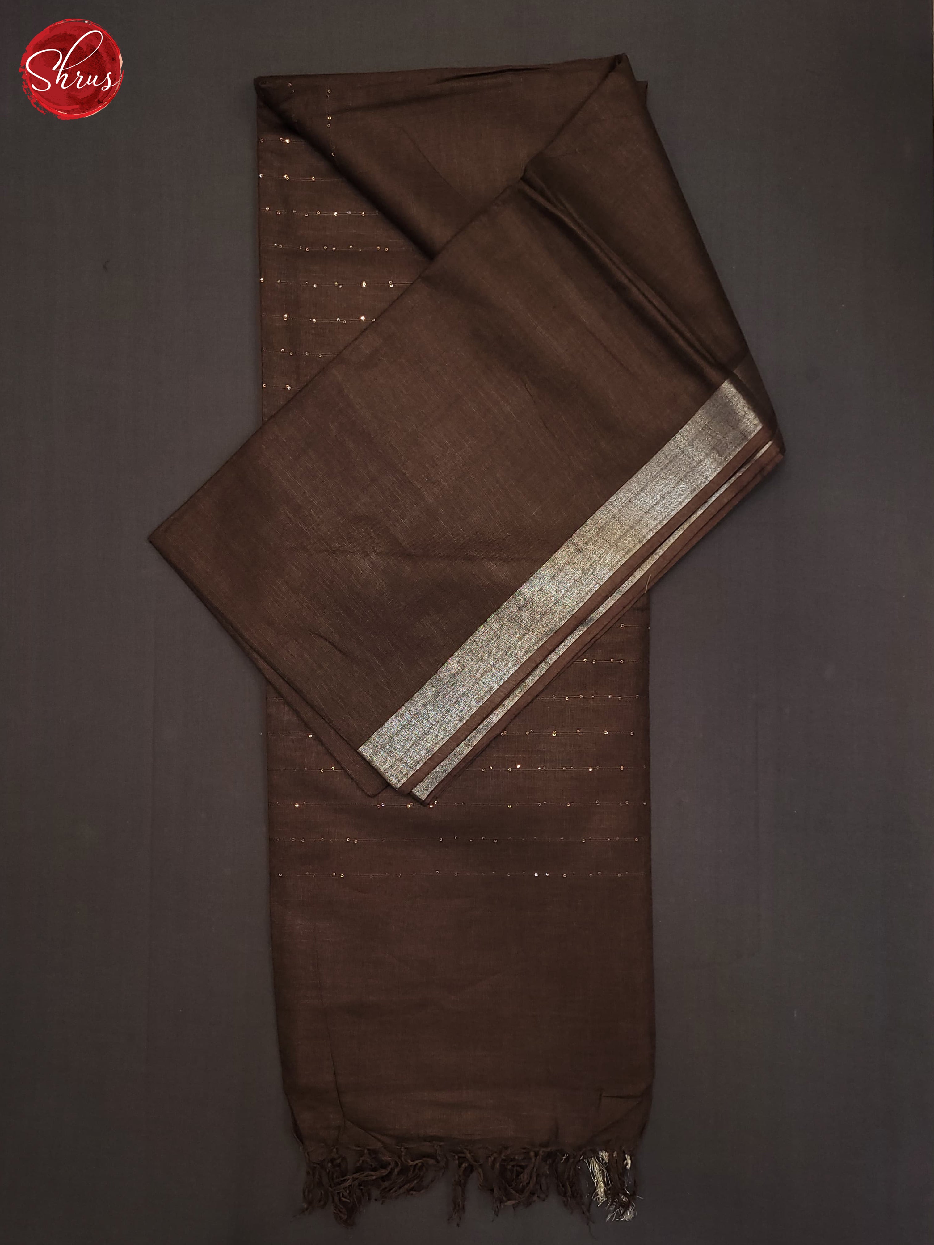 Brown(Single Tone) - Linen Cotton Saree - Shop on ShrusEternity.com