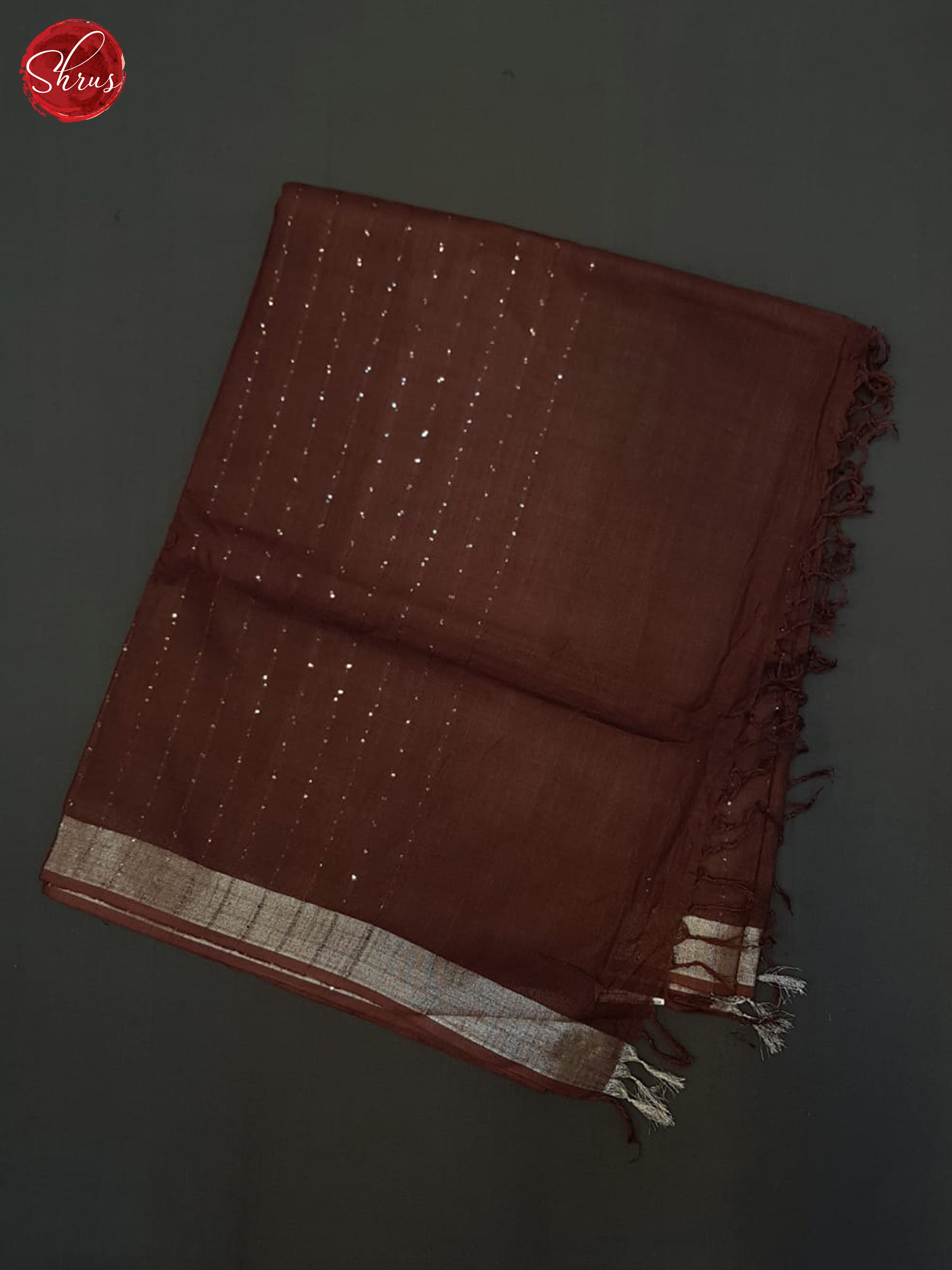 Brown(Single tone) - Linen Cotton Saree - Shop on ShrusEternity.com