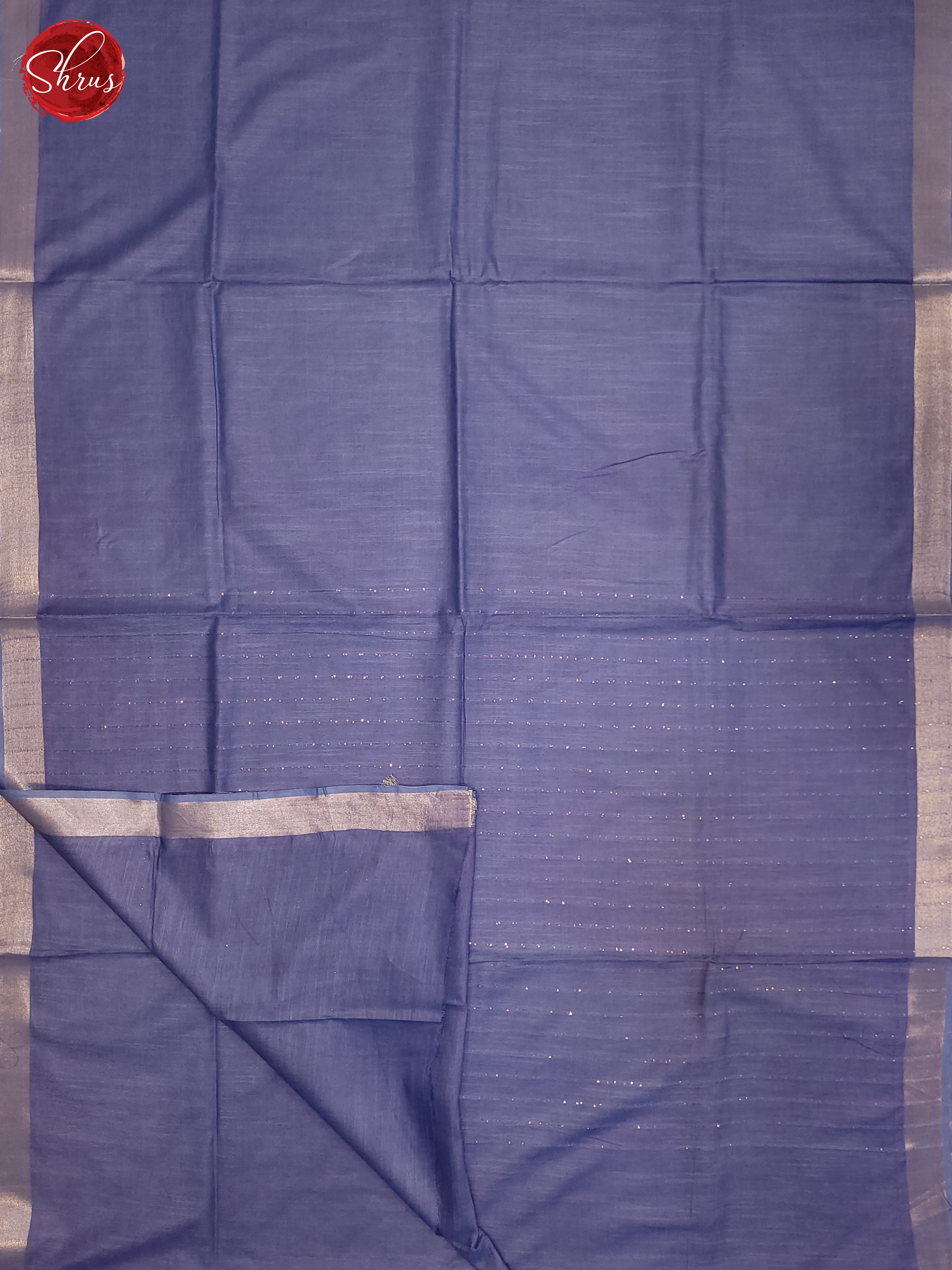 Blue(Single Tone) - Linen Cotton Saree - Shop on ShrusEternity.com