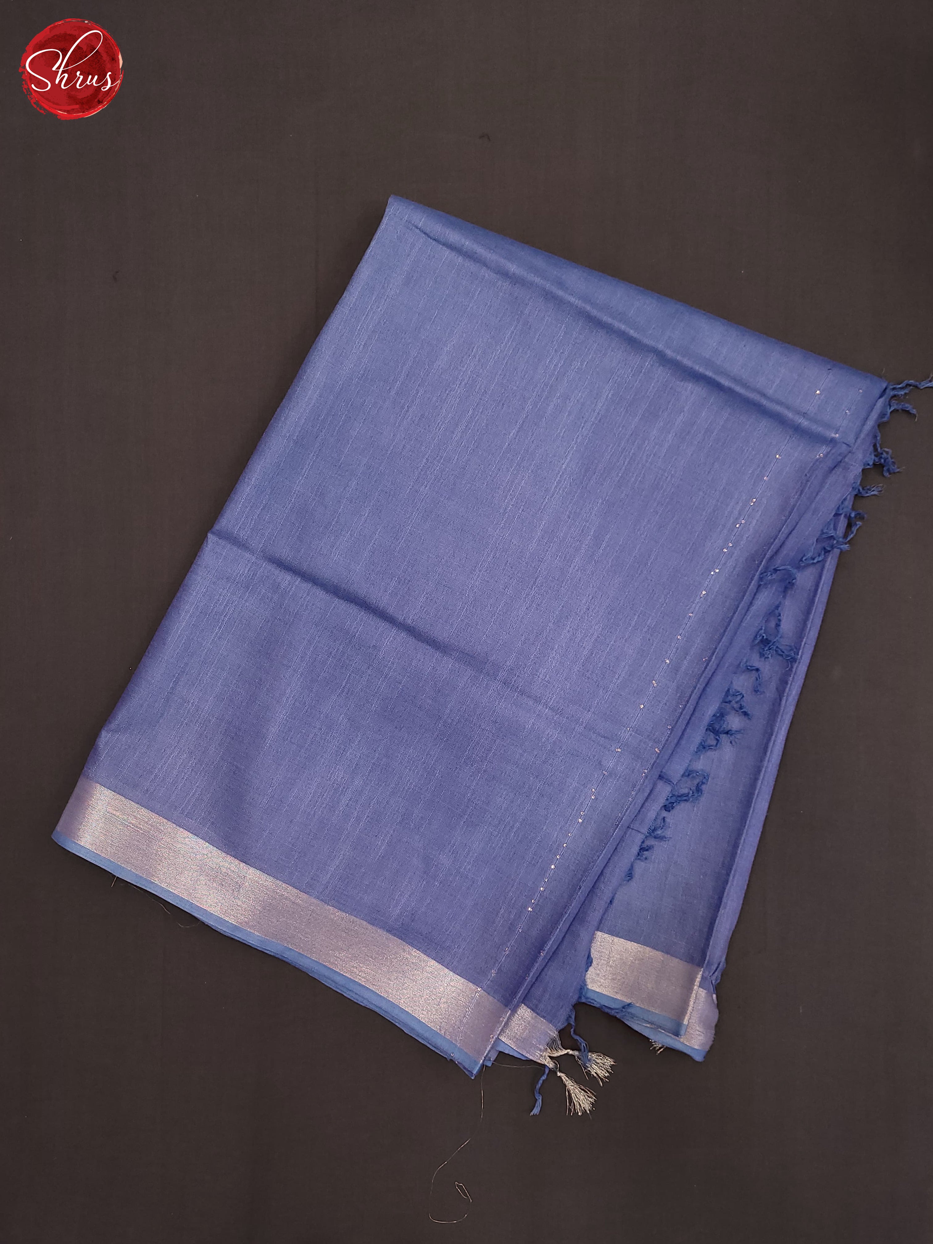 Blue(Single Tone) - Linen Cotton Saree - Shop on ShrusEternity.com