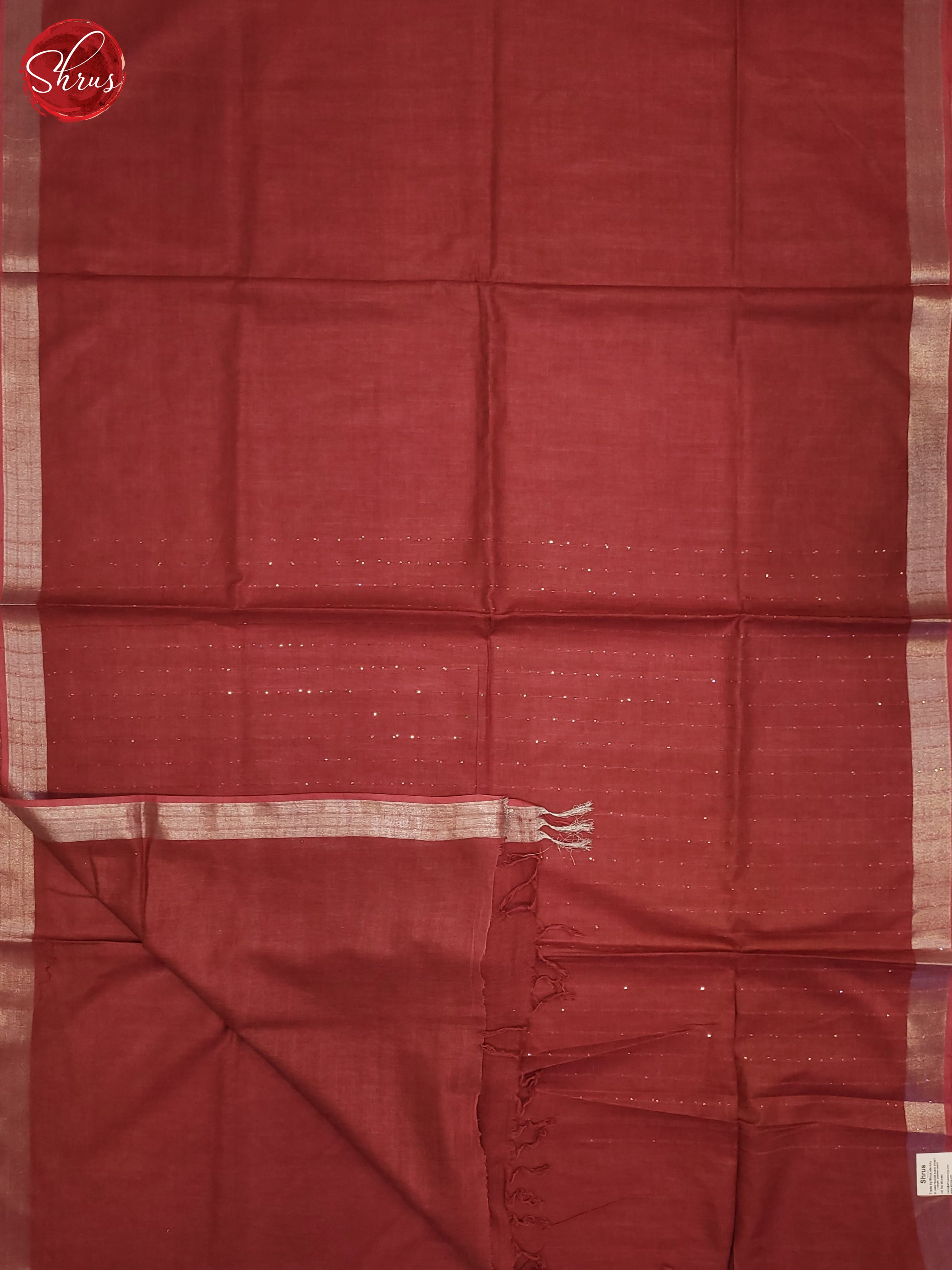 Red(SIngle Tone) - Linen Cotton Saree - Shop on ShrusEternity.com