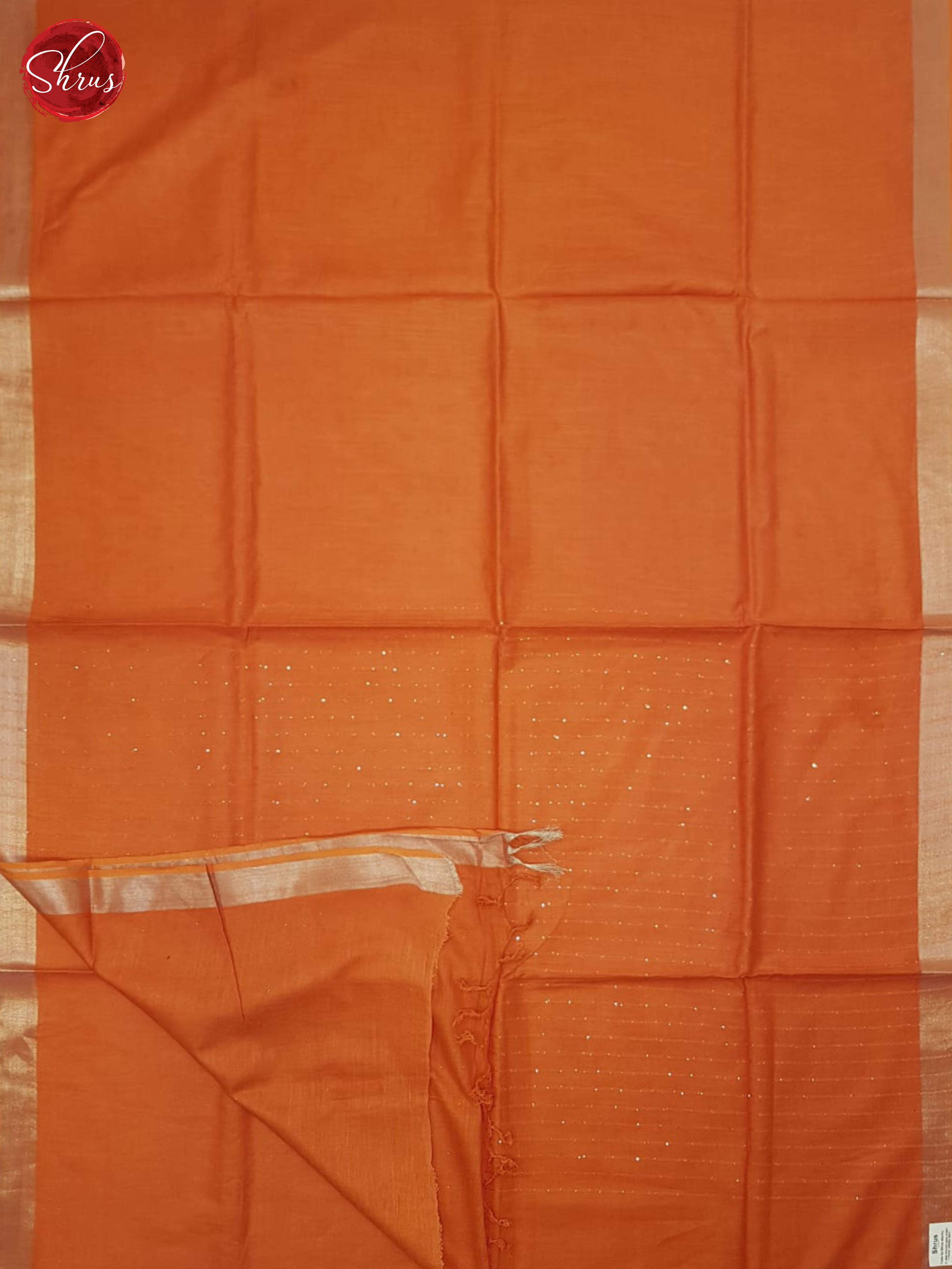 Orange(single tone)- Linen Cotton Saree - Shop on ShrusEternity.com