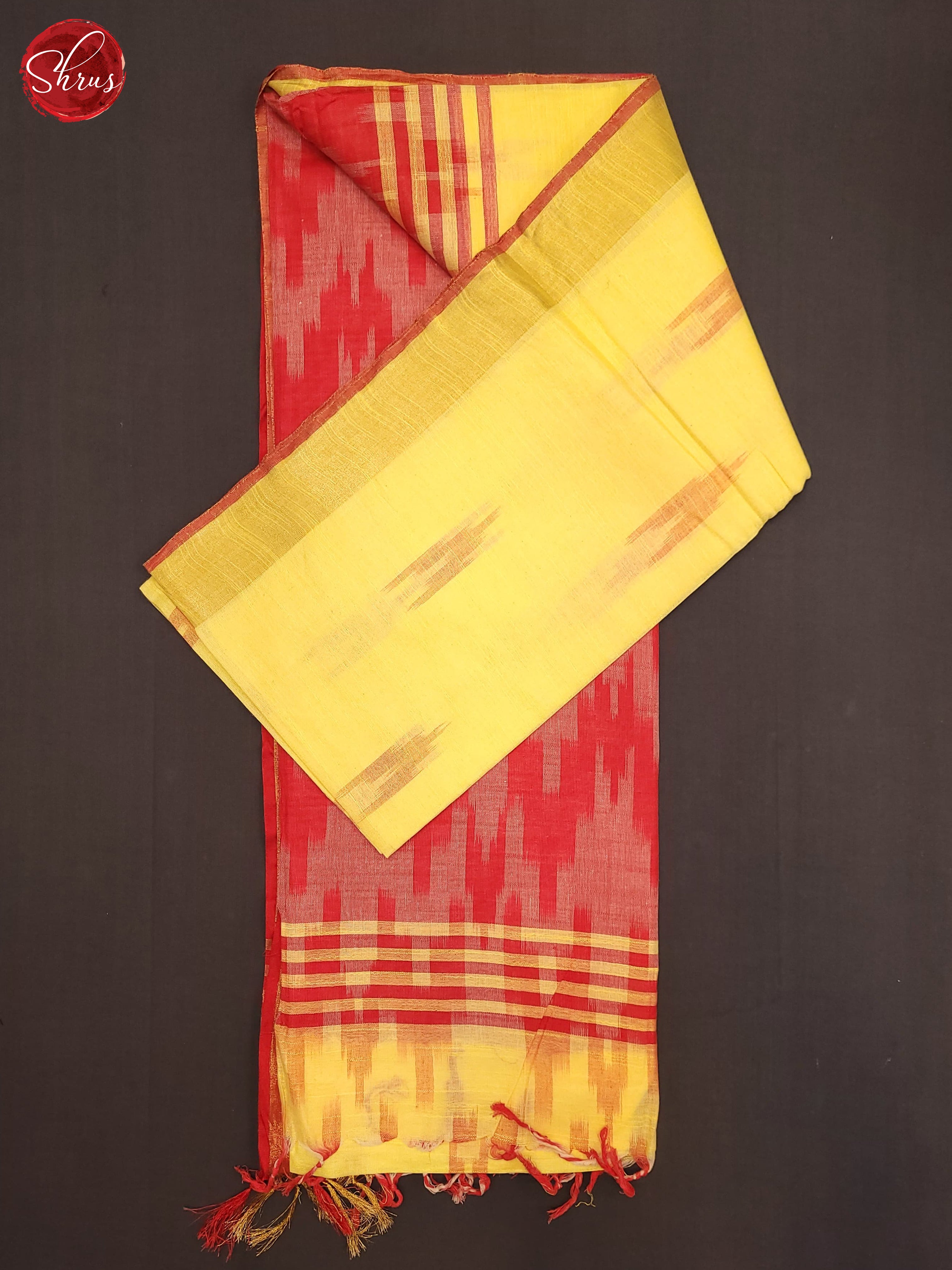 Yellow and Red- Semi Ikkat Saree - Shop on ShrusEternity.com