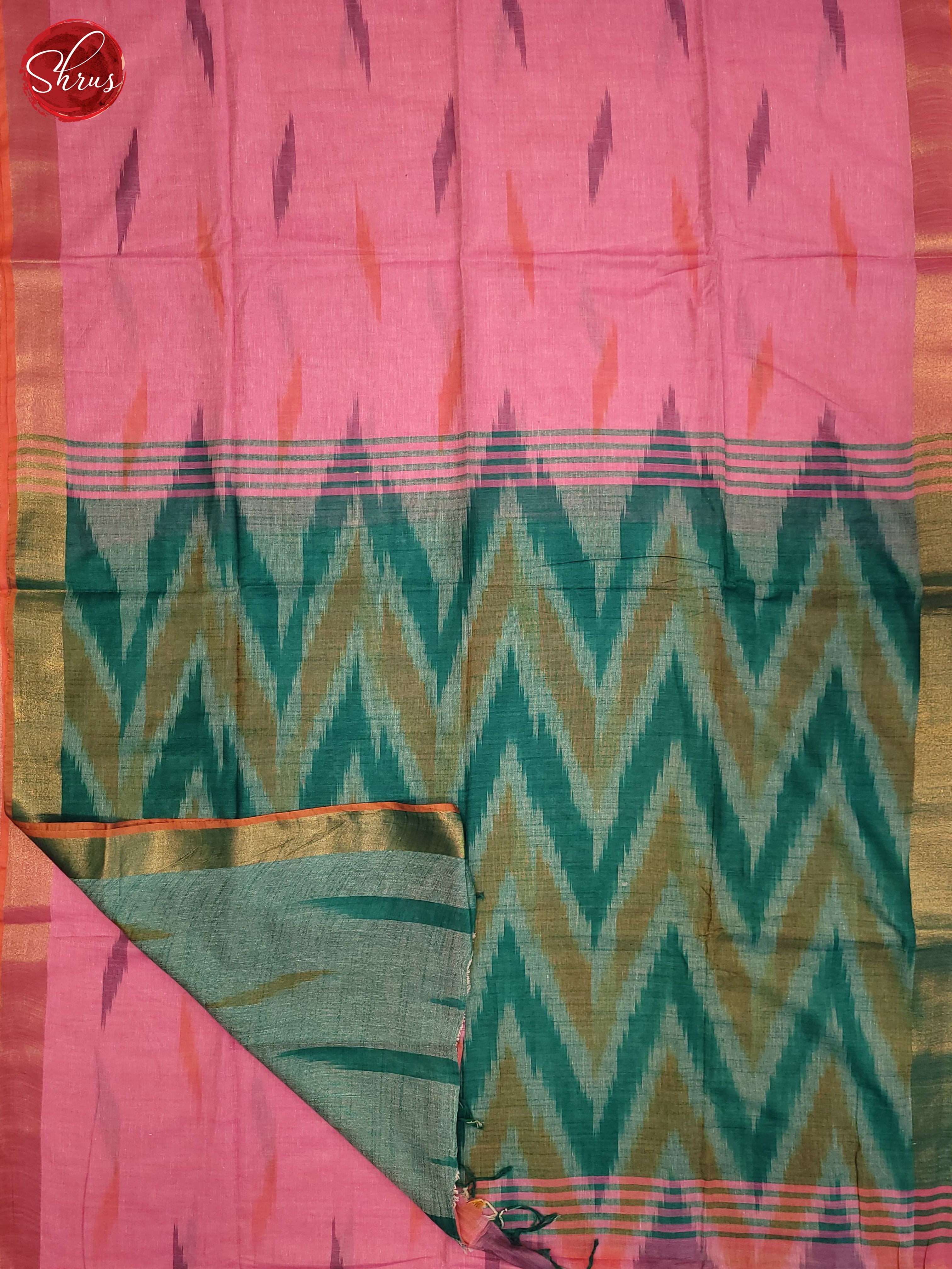 Pink and Green - Semi Ikkat Saree - Shop on ShrusEternity.com