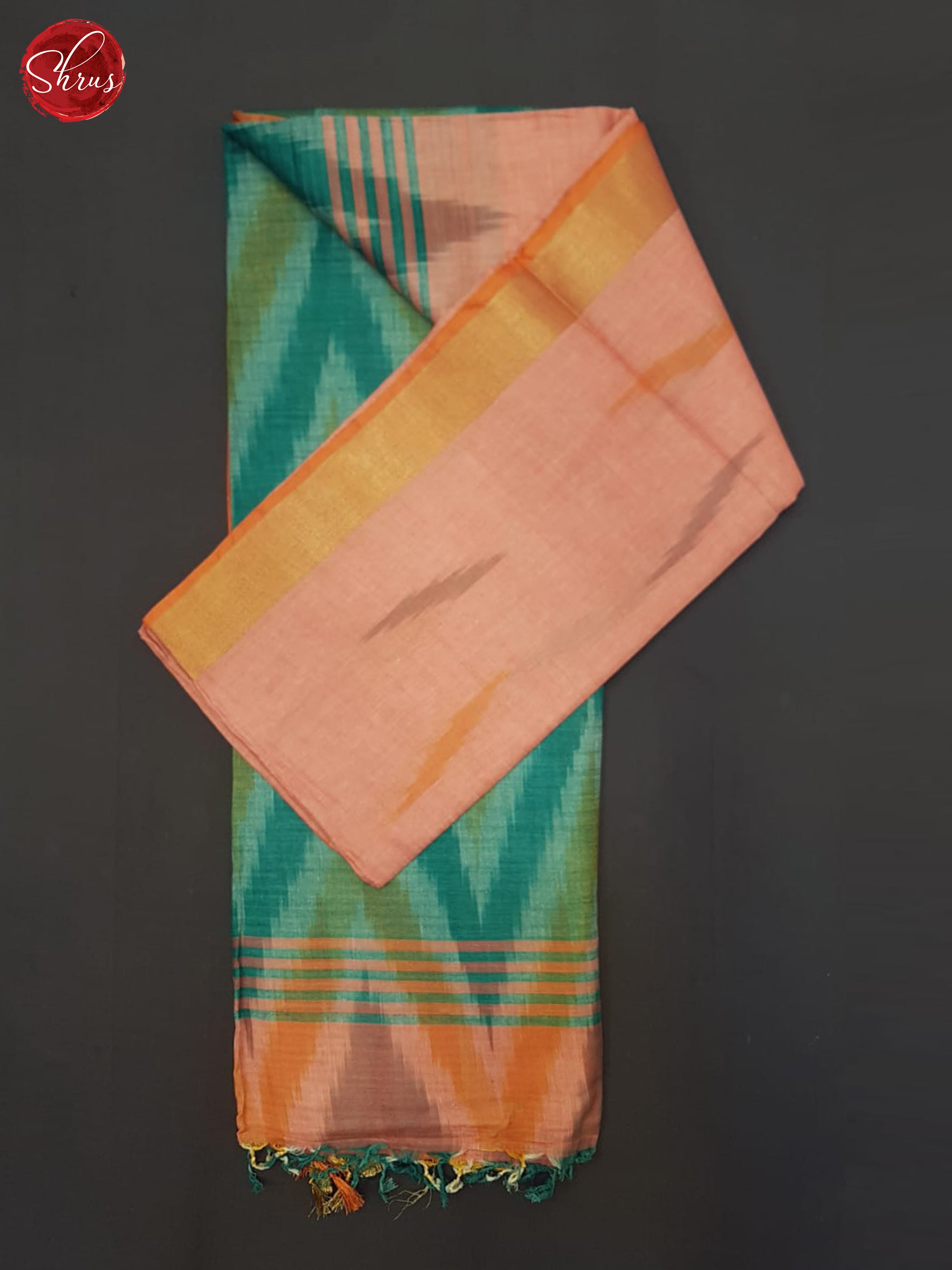 Light pink and green - Semi Ikkat Saree - Shop on ShrusEternity.com