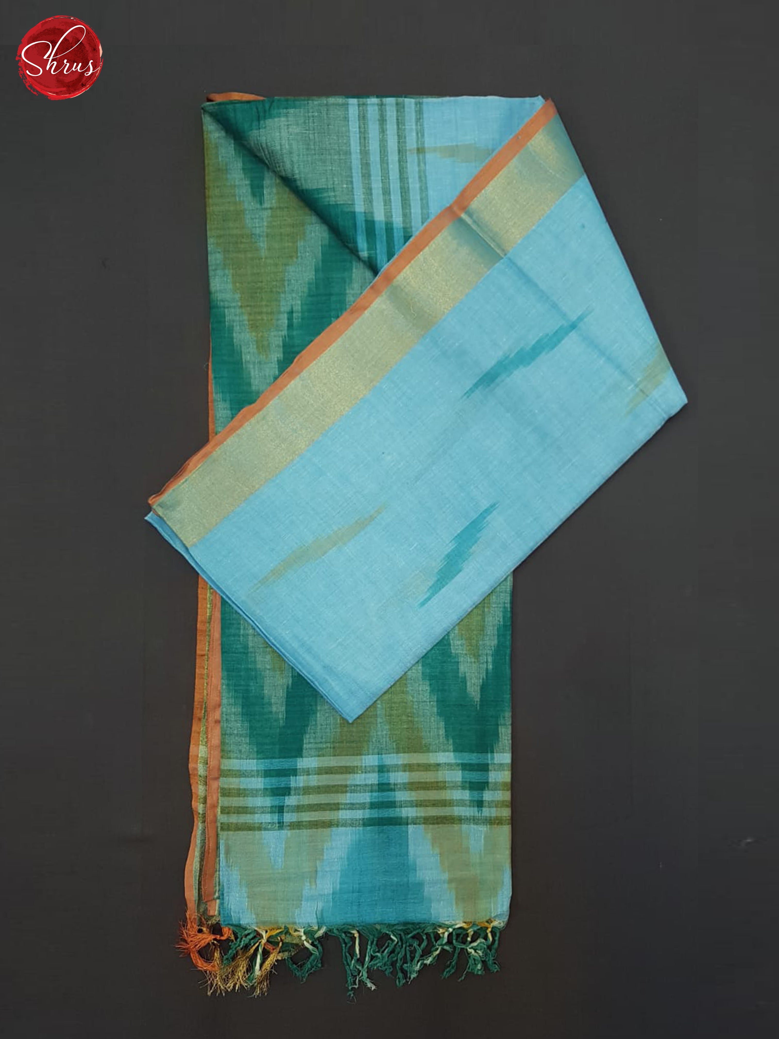 Blue and Green- Semi Ikkat Saree - Shop on ShrusEternity.com