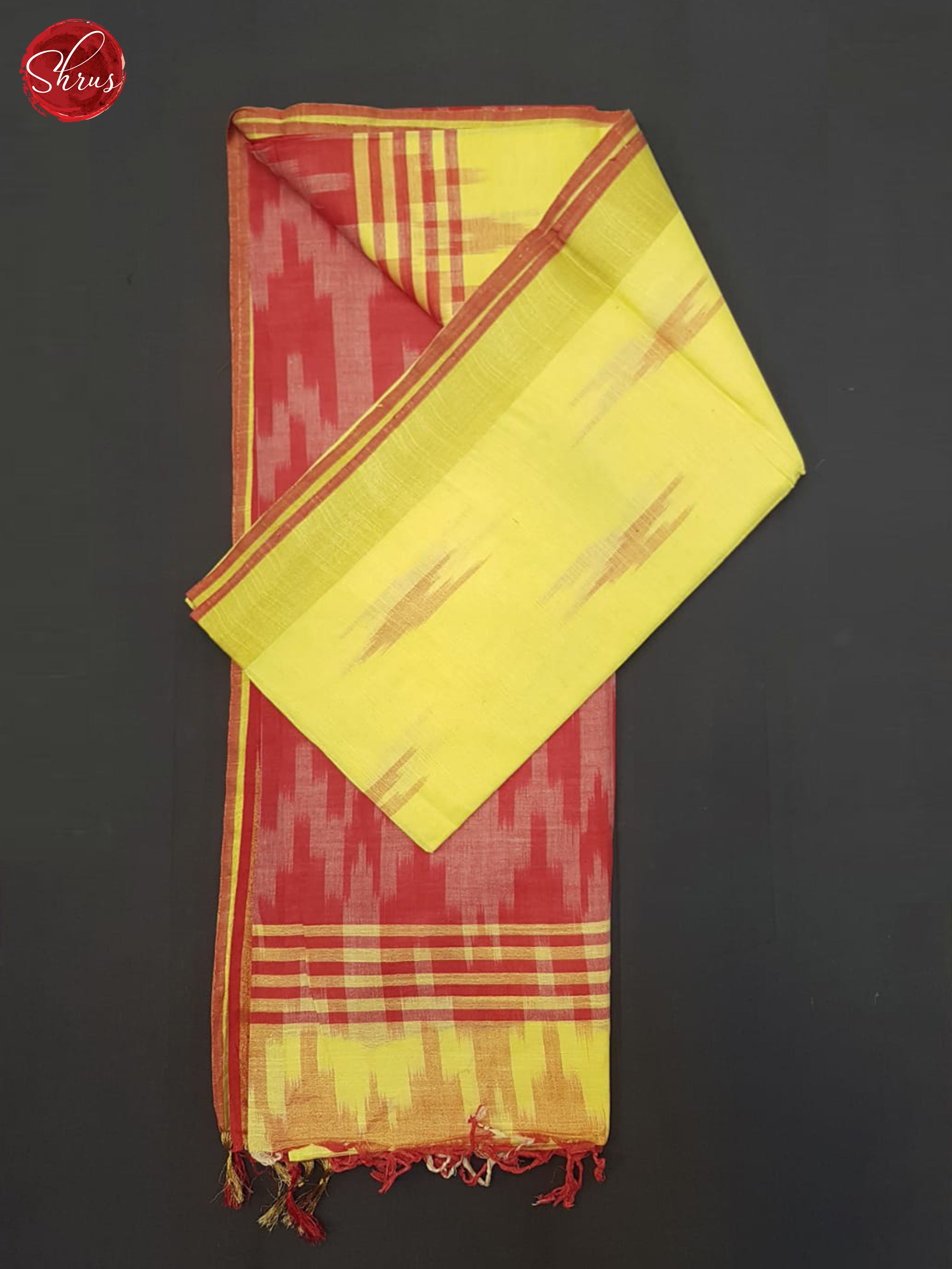 Yellow and red - Semi Ikkat Saree - Shop on ShrusEternity.com