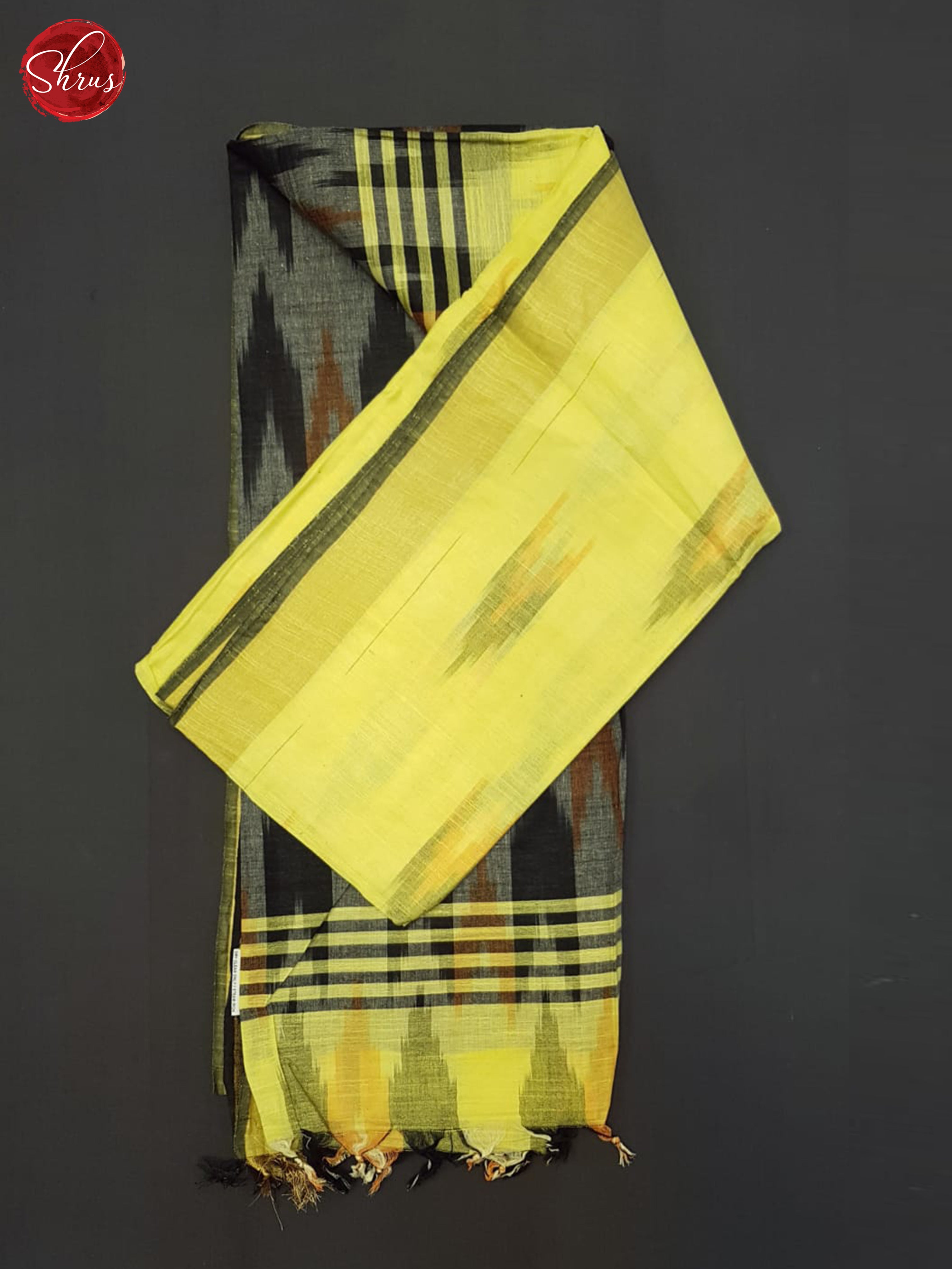 Yellow and Grey- Semi Ikkat Saree - Shop on ShrusEternity.com