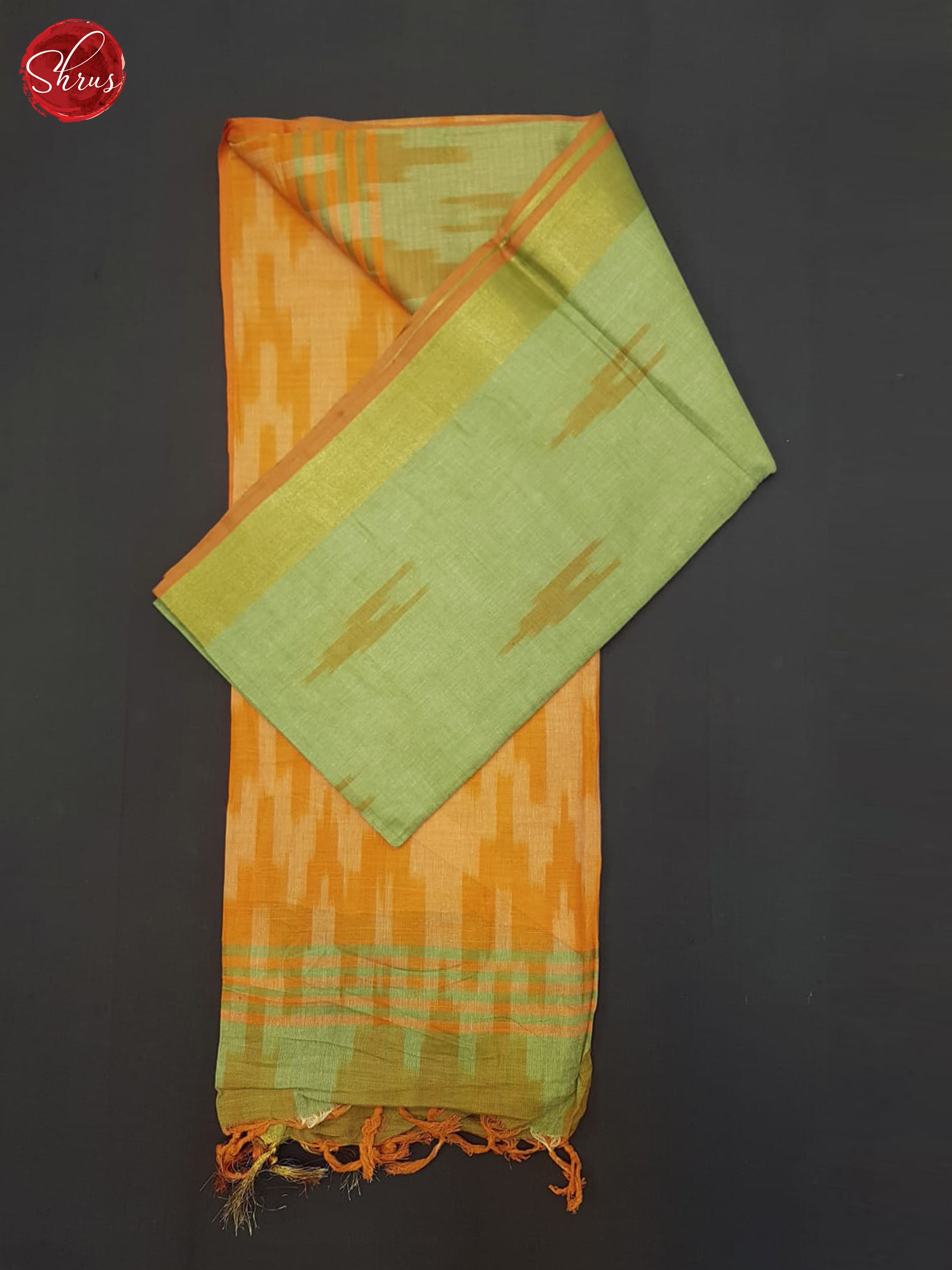 Green and Orange - Semi Ikkat Saree - Shop on ShrusEternity.com