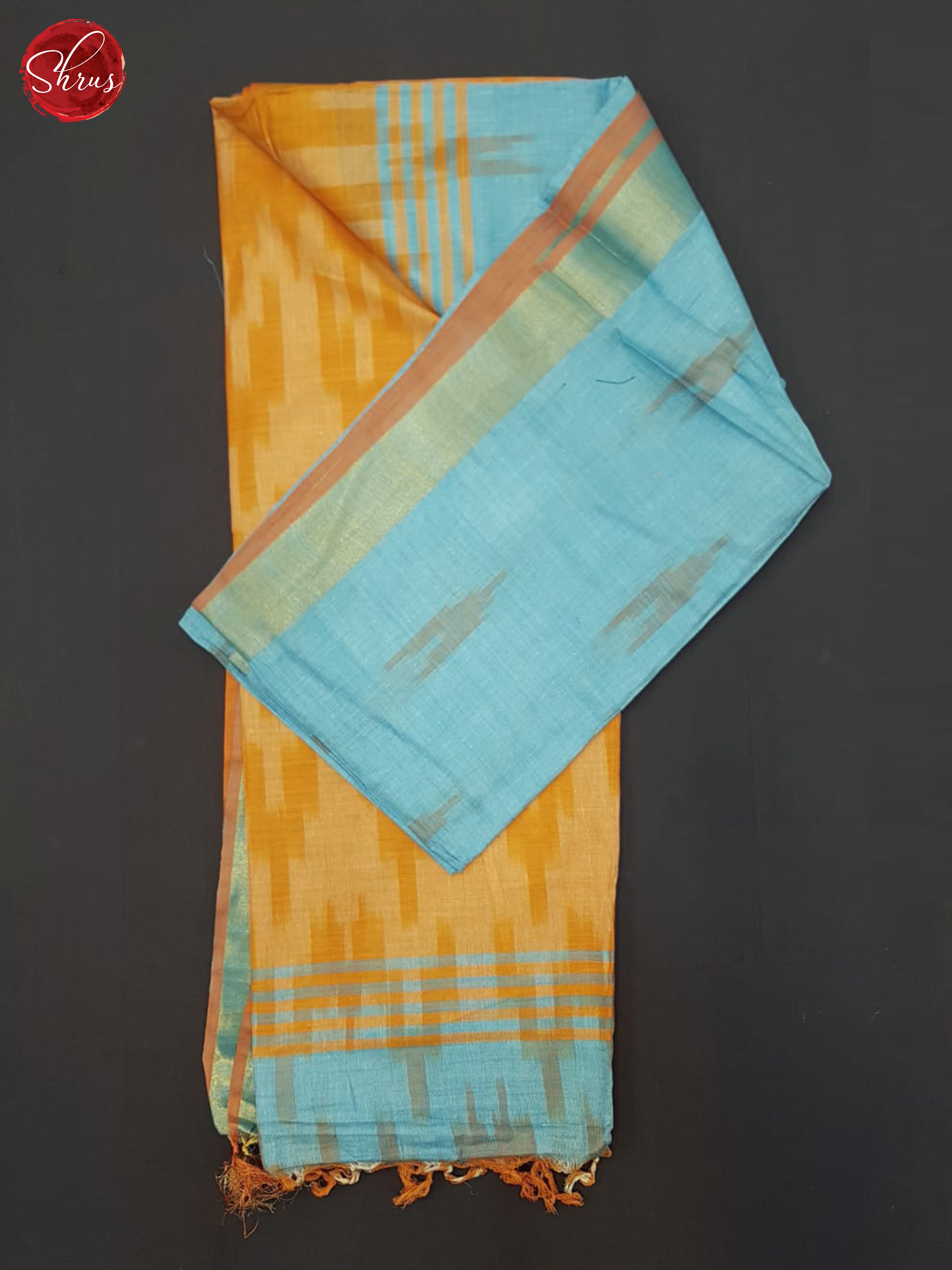 Blue and Orange- Semi Ikkat Saree - Shop on ShrusEternity.com