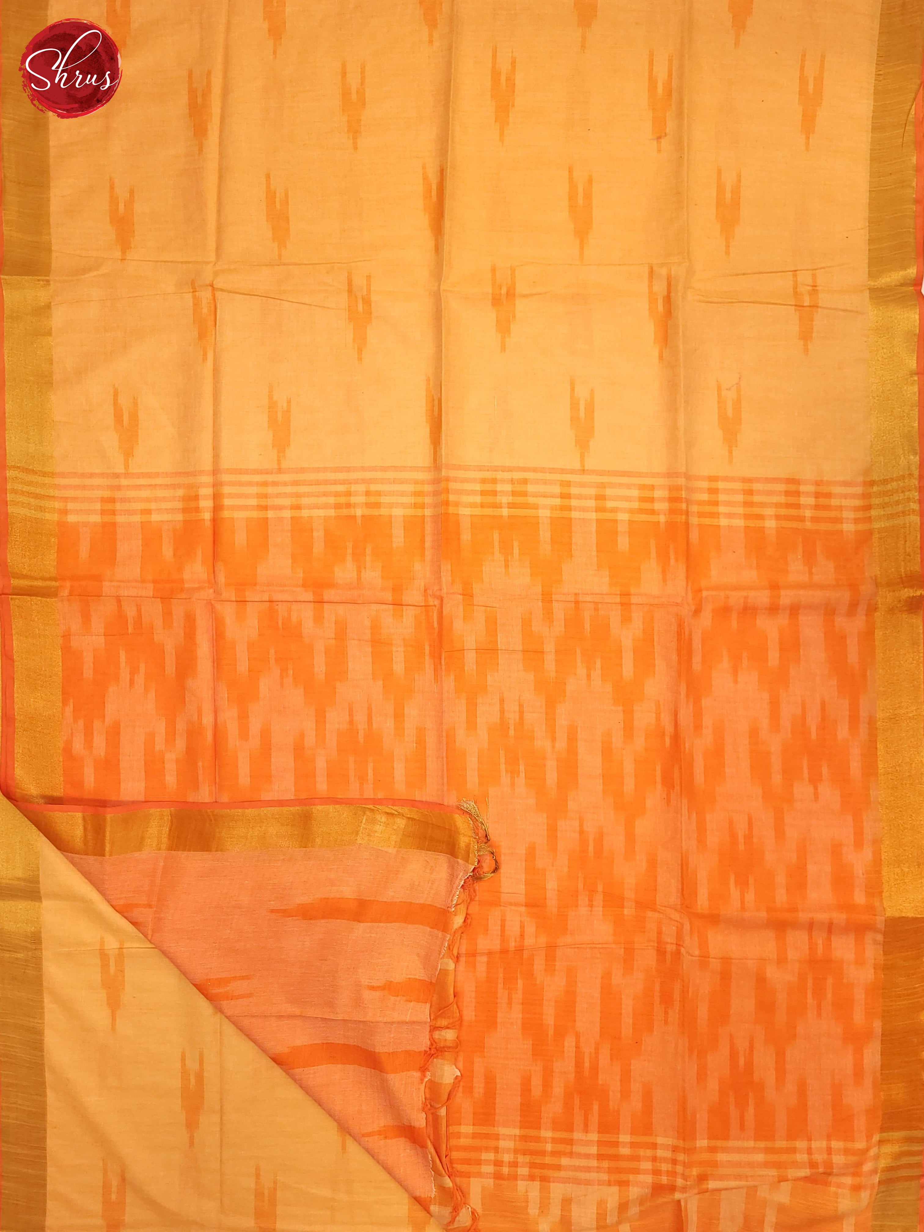 Light Orange- Semi Ikkat Saree - Shop on ShrusEternity.com