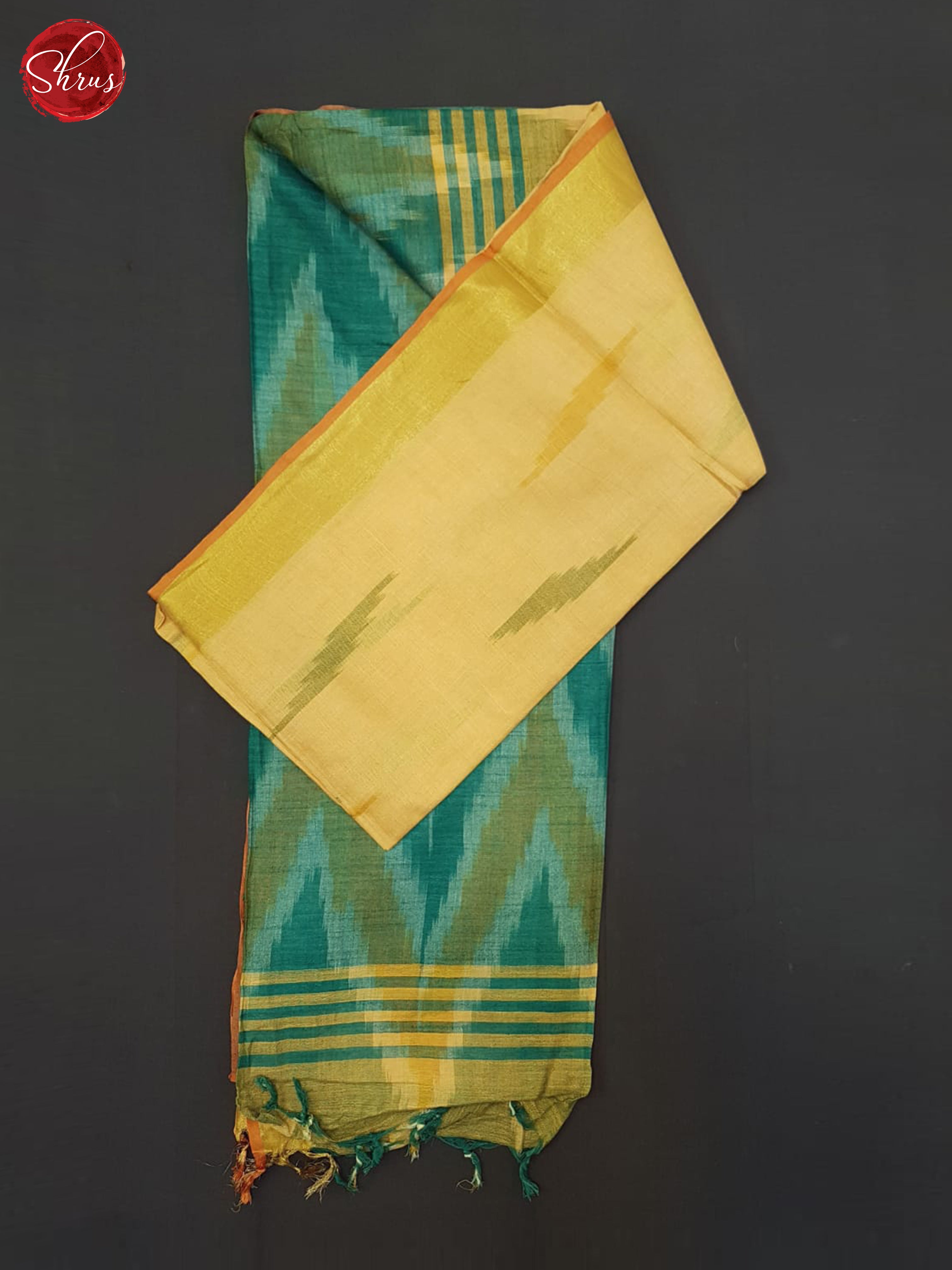 Sandal and green- Semi Ikkat Saree - Shop on ShrusEternity.com