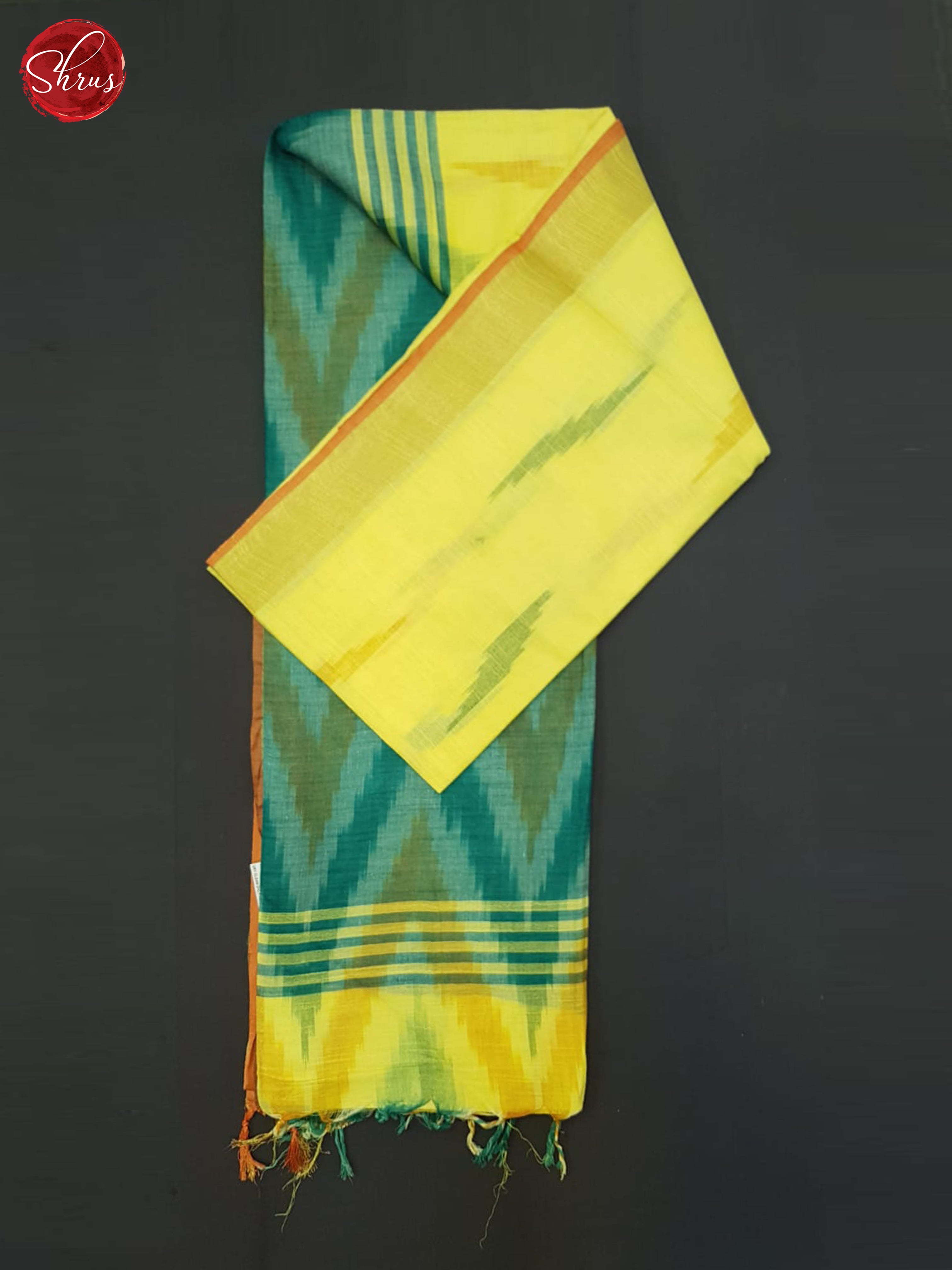 Yellow and green - Semi Ikkat Saree - Shop on ShrusEternity.com