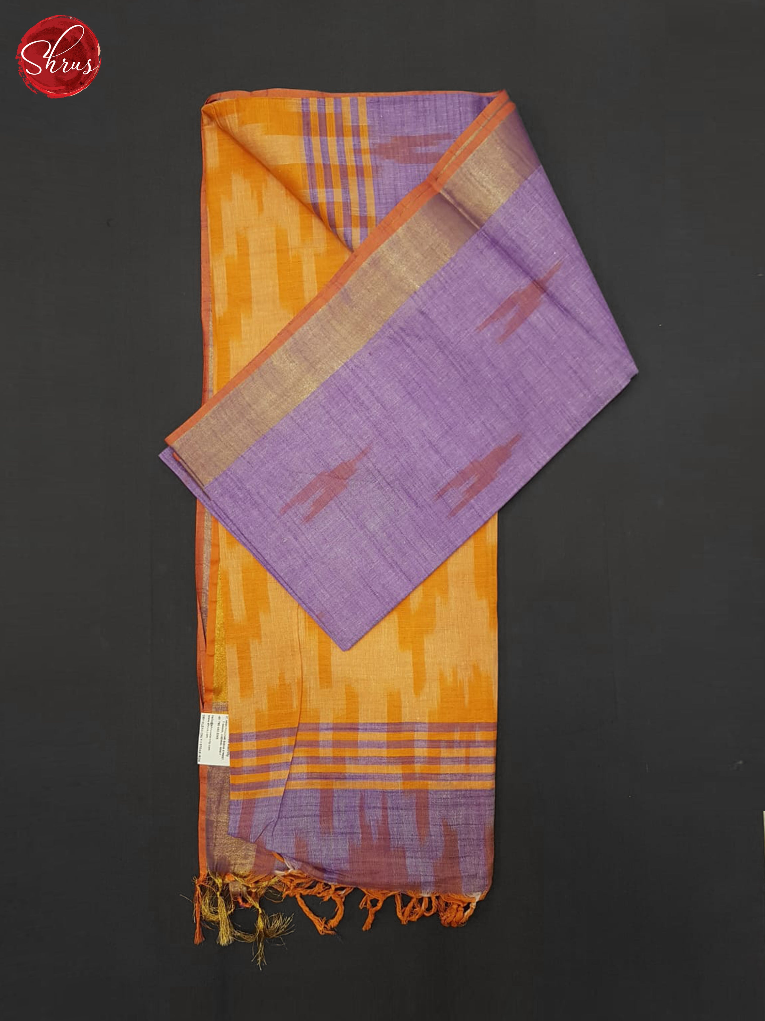 Lavender and Orange- Semi Ikkat Saree - Shop on ShrusEternity.com