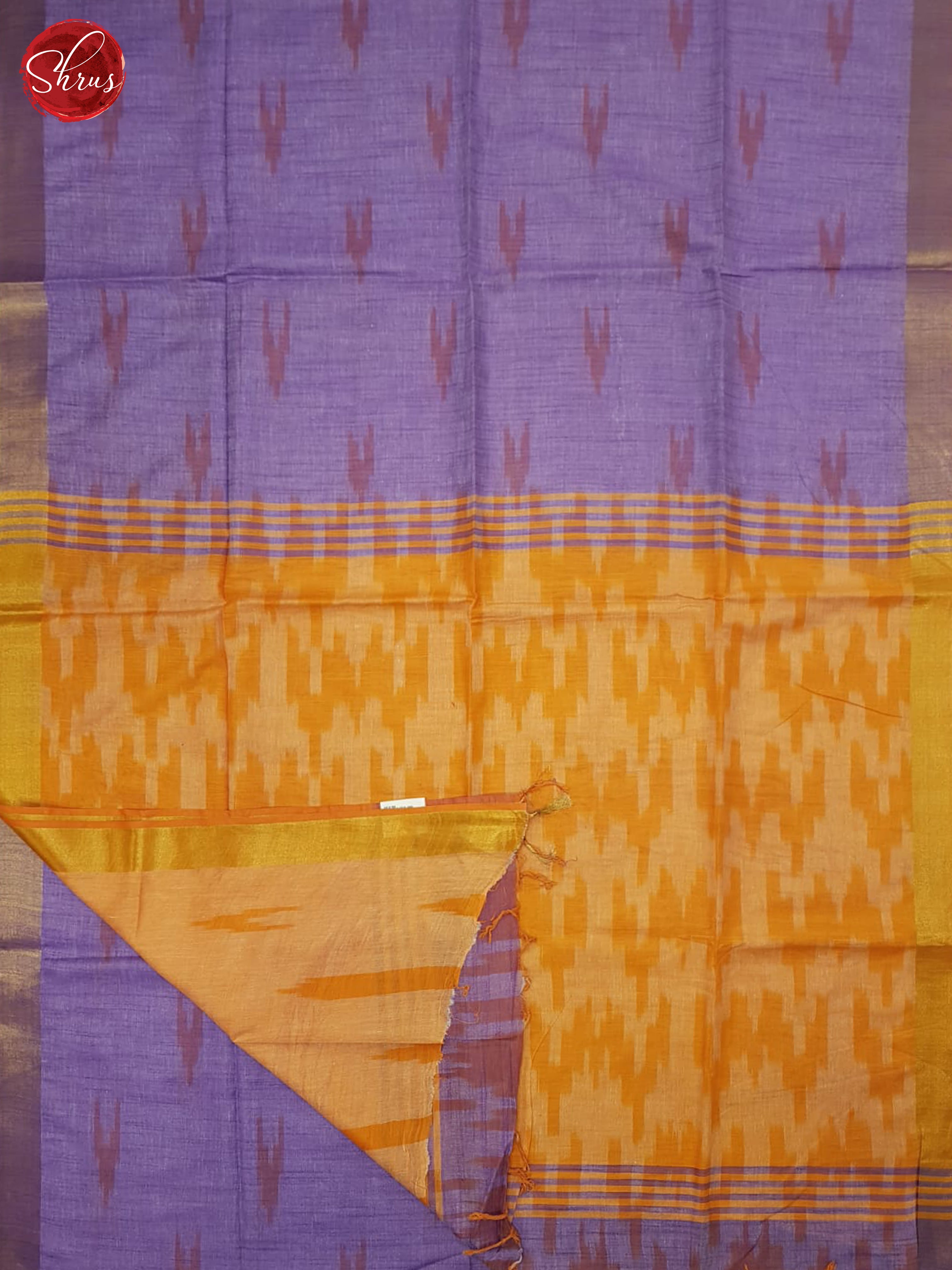 Lavender and Orange- Semi Ikkat Saree - Shop on ShrusEternity.com