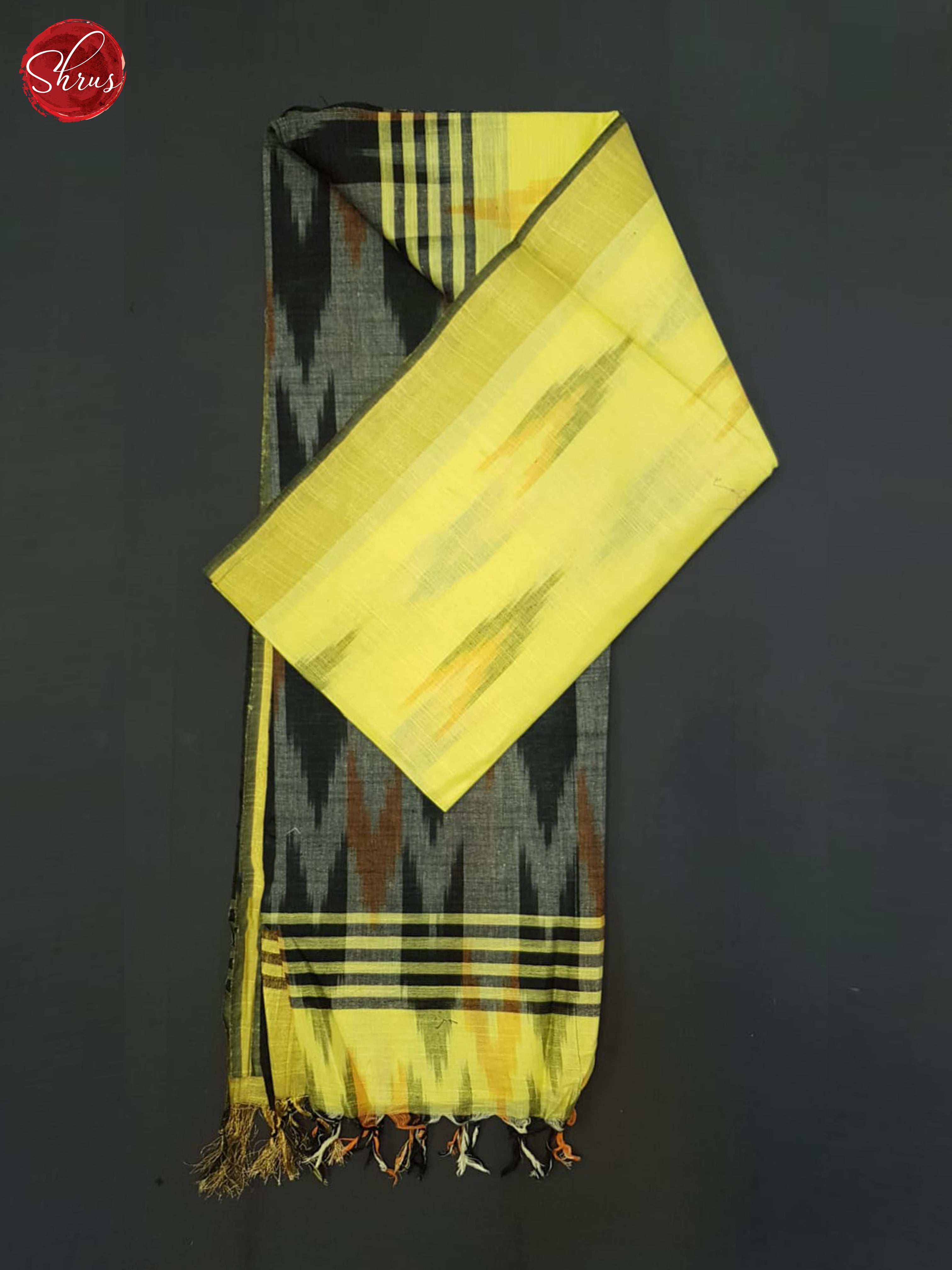 Yellow and Grey- Semi Ikkat Saree - Shop on ShrusEternity.com