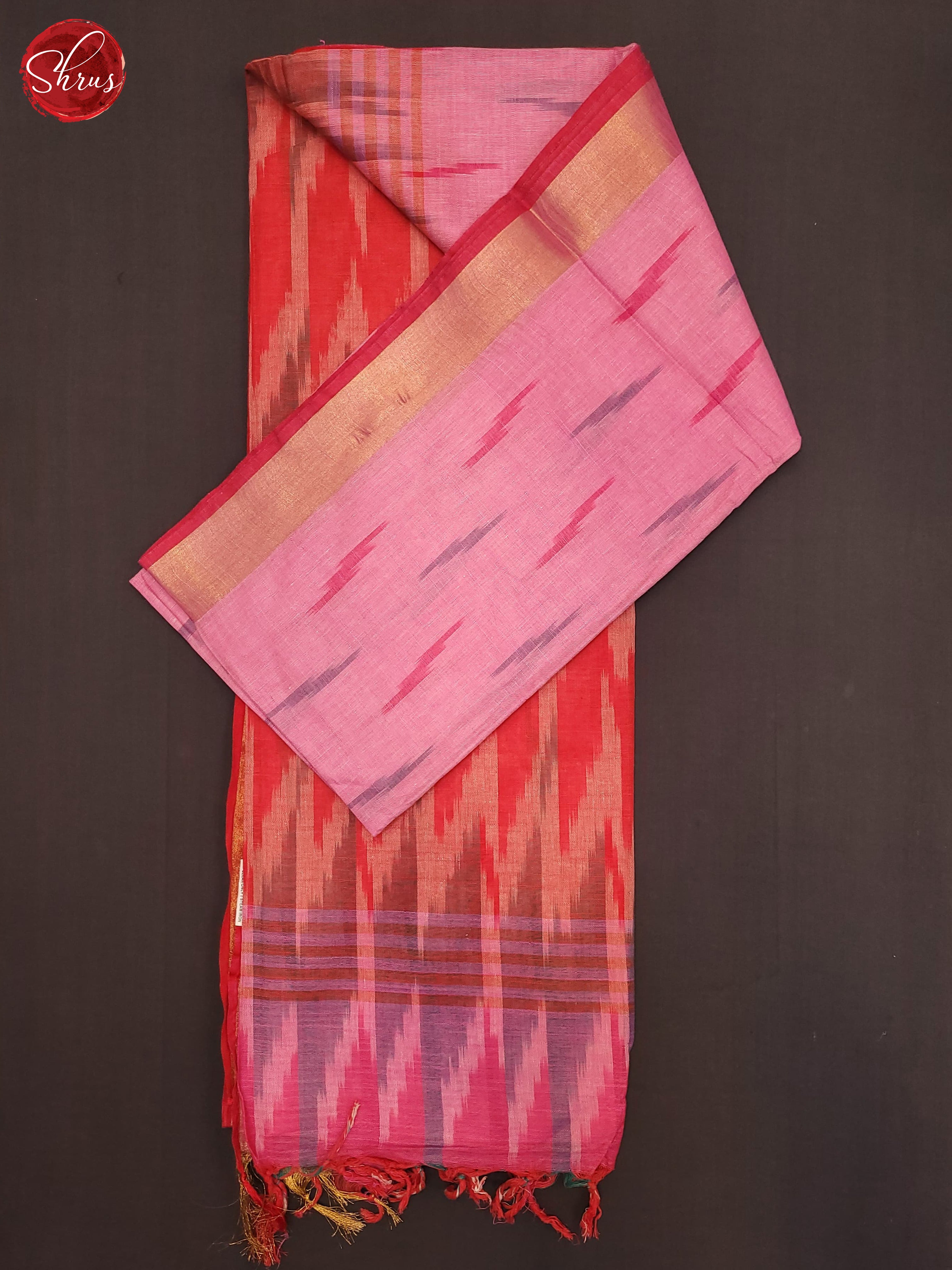 Pink and Red - Semi Ikkat Saree - Shop on ShrusEternity.com