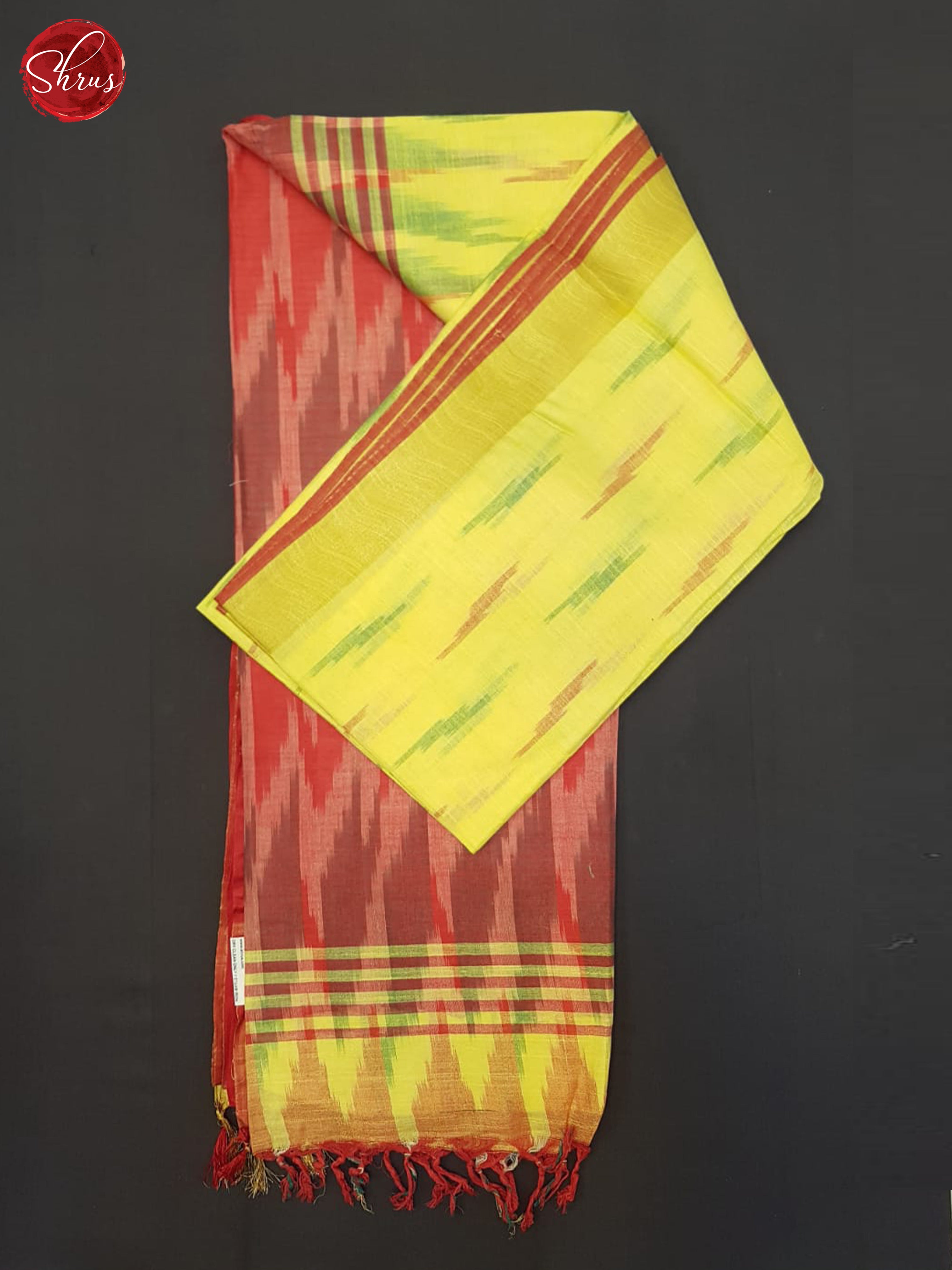 Yellow and Red - Semi Ikkat Saree - Shop on ShrusEternity.com