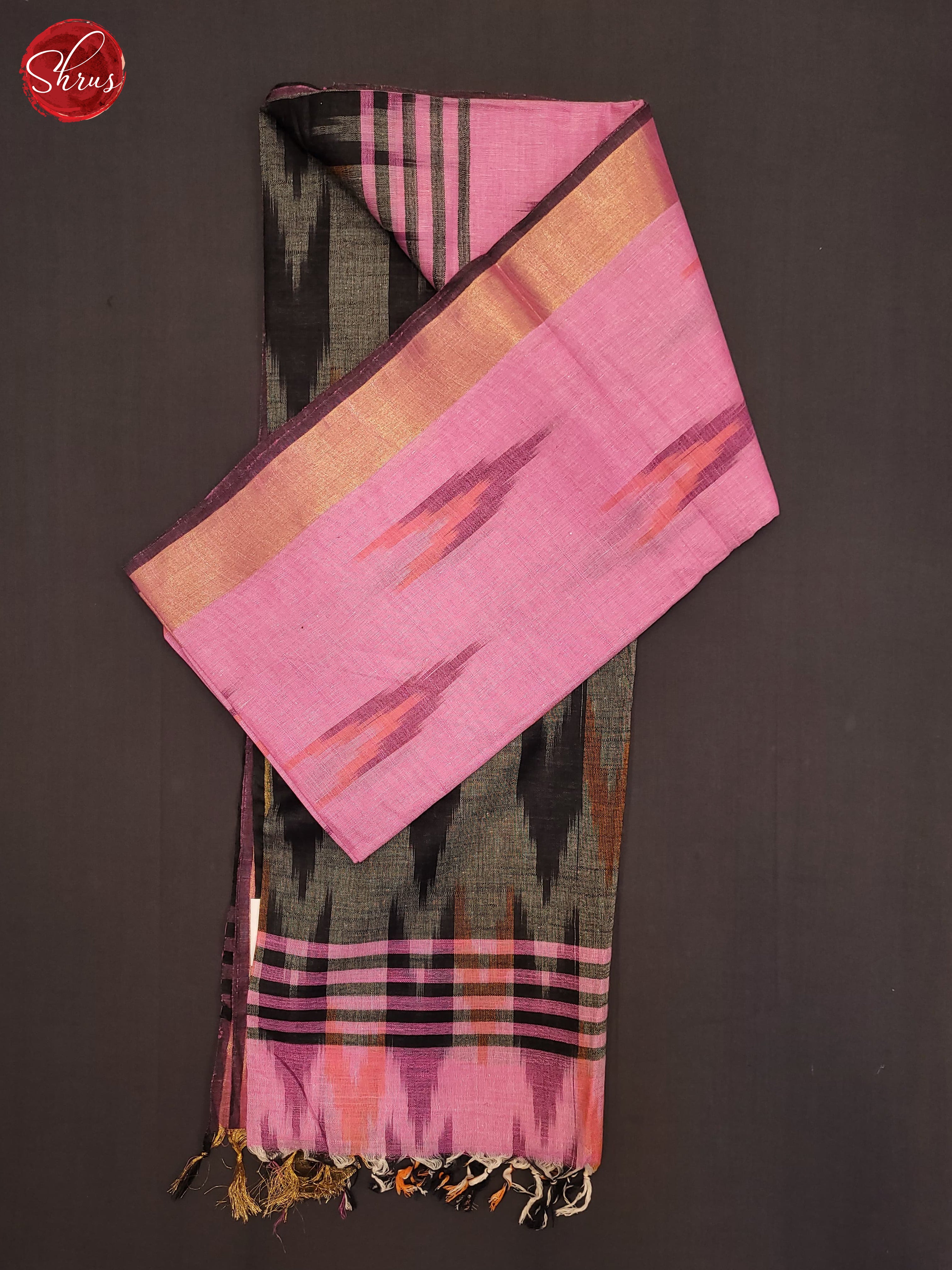 Pink and Grey- Semi Ikkat Saree - Shop on ShrusEternity.com