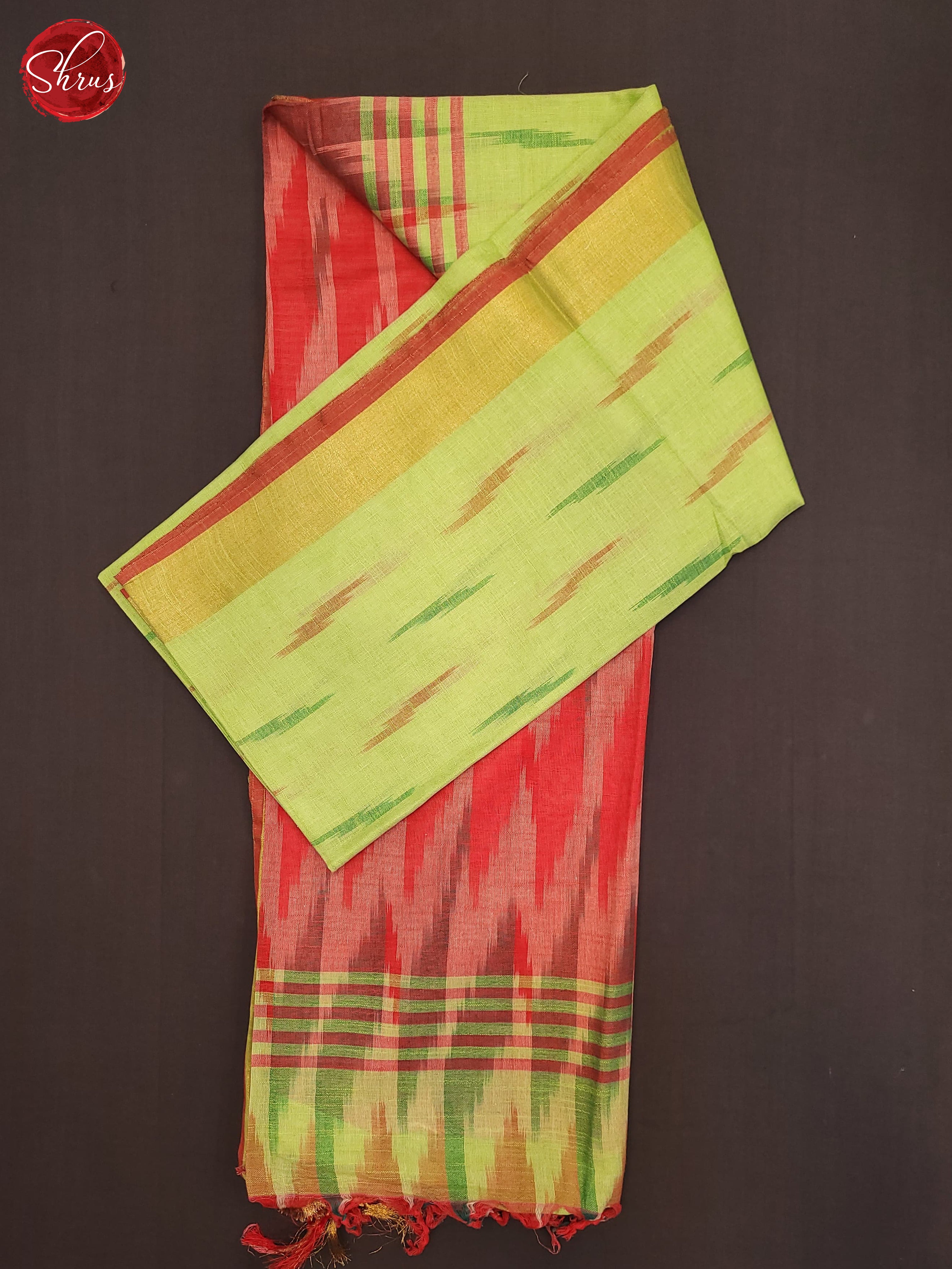 Green and Red - Semi Ikkat Saree - Shop on ShrusEternity.com