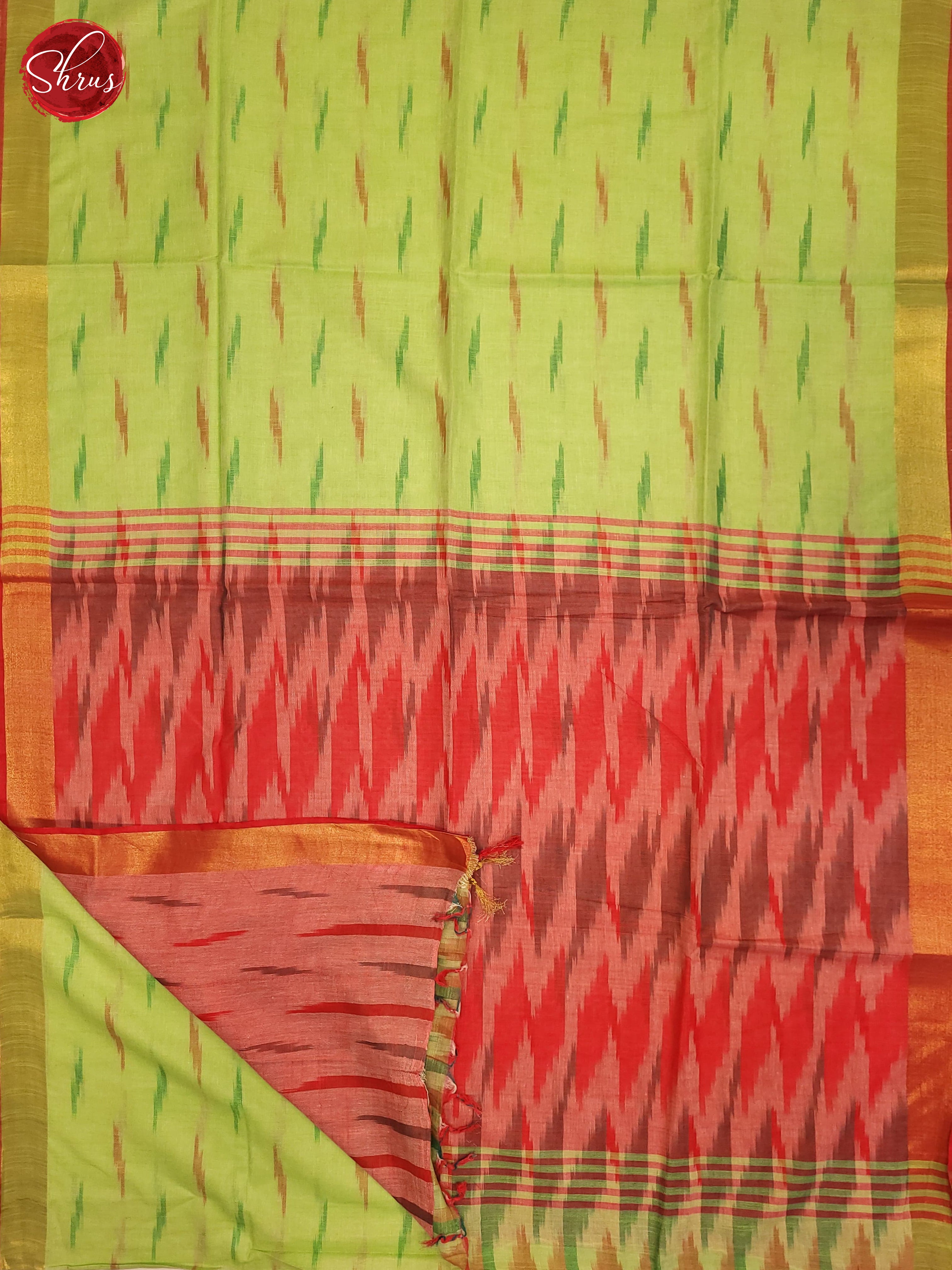 Green and Red - Semi Ikkat Saree - Shop on ShrusEternity.com