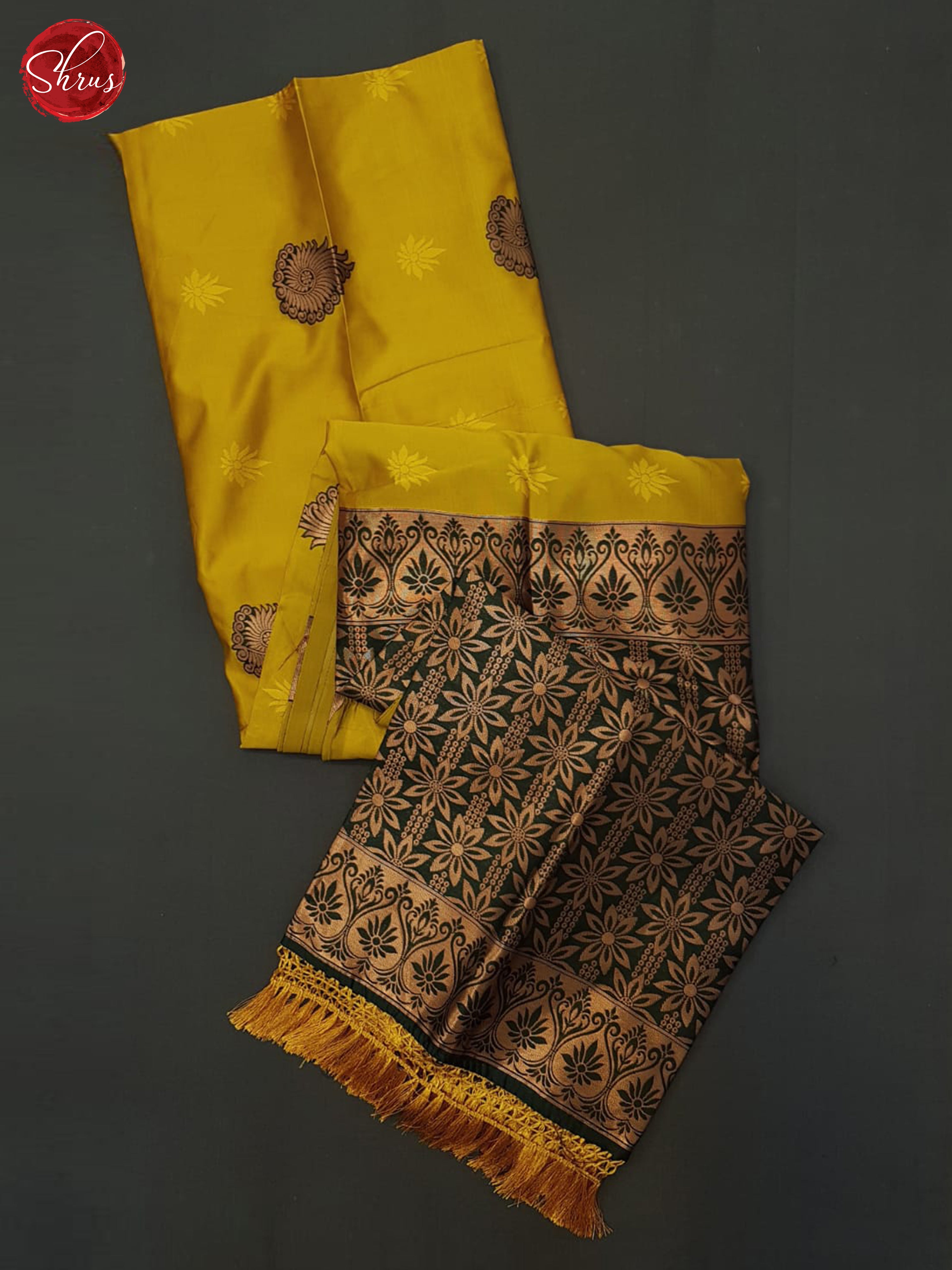 mustard and green - Semi Soft Silk Saree - Shop on ShrusEternity.com