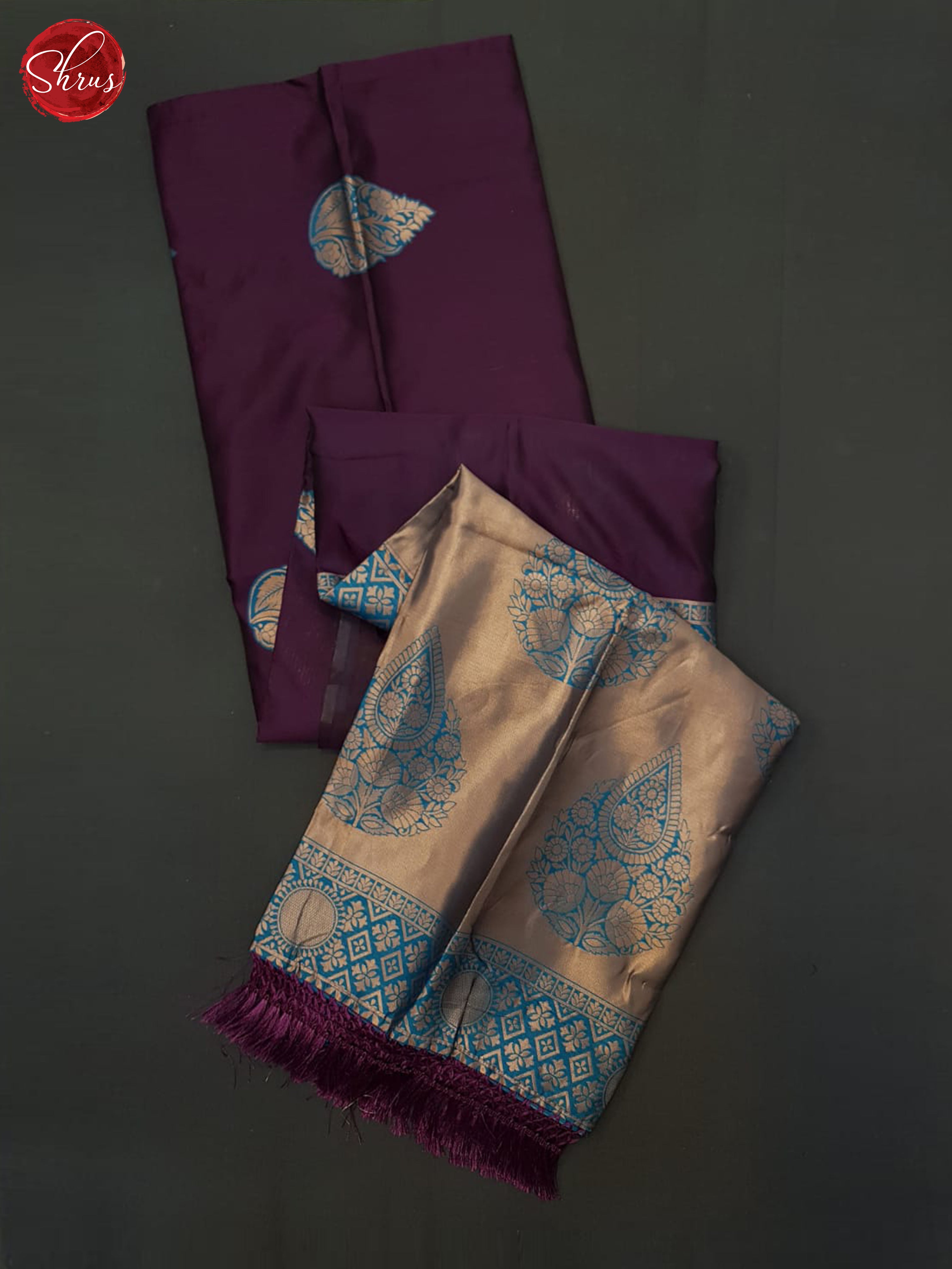 wine and blue- Semi Soft Silk Saree - Shop on ShrusEternity.com