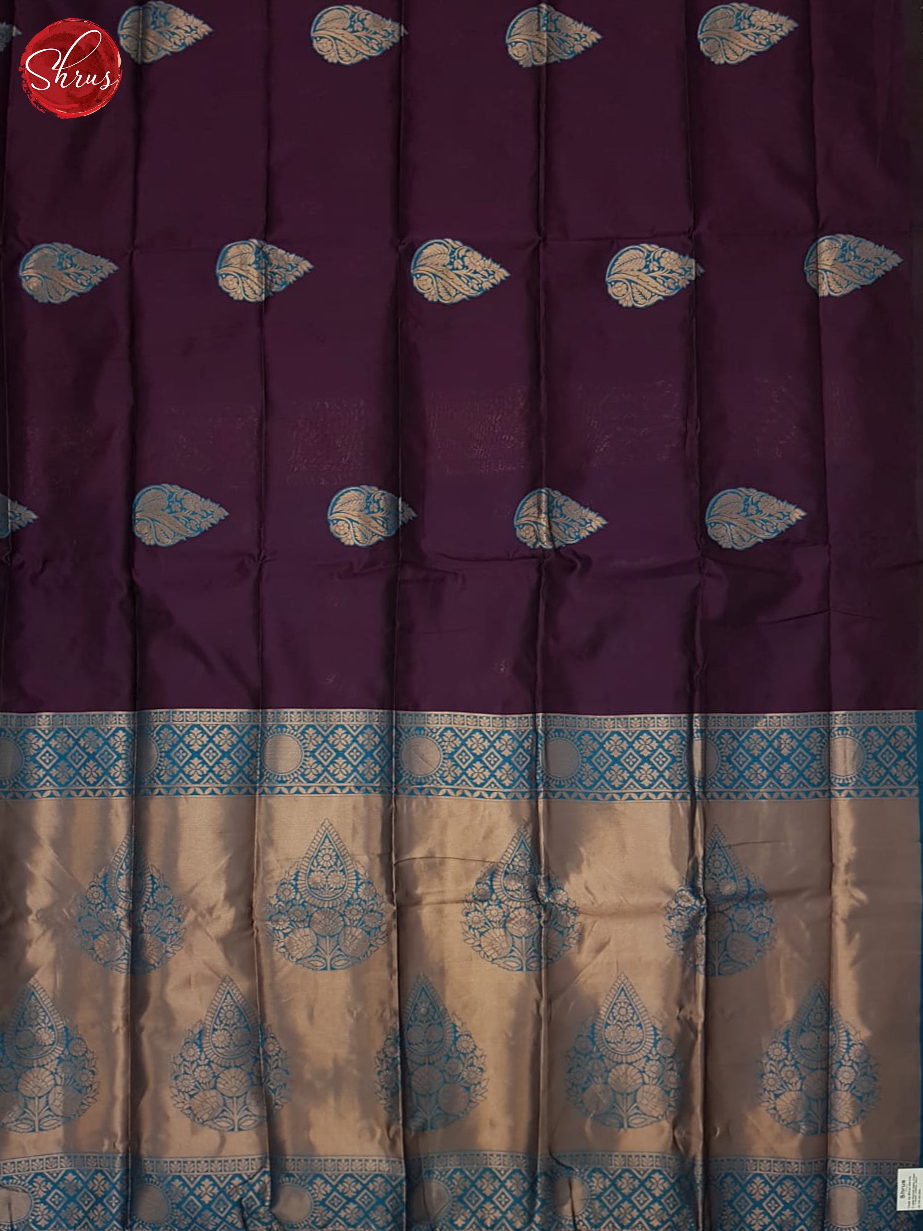 wine and blue- Semi Soft Silk Saree - Shop on ShrusEternity.com