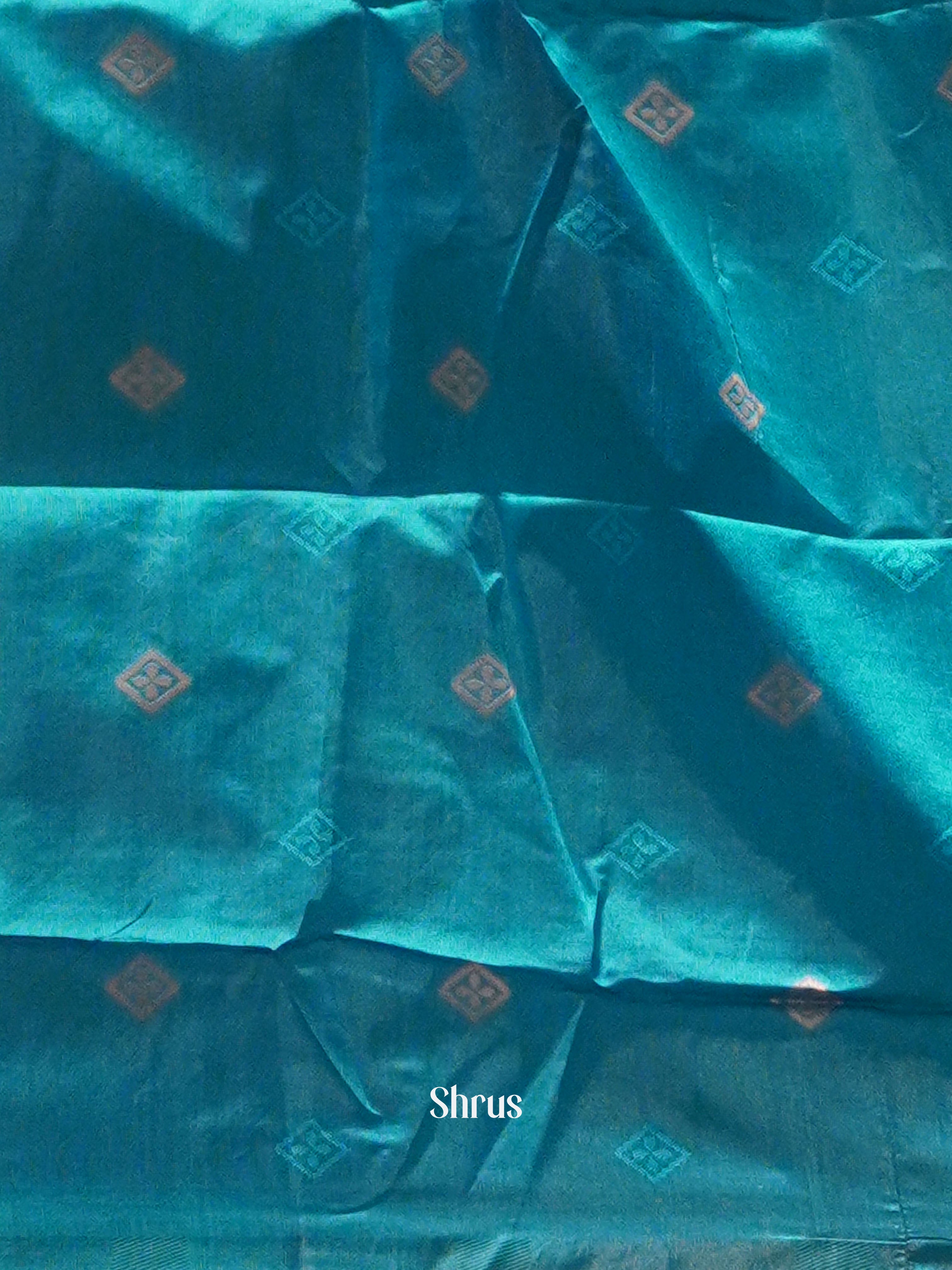 wine and blue- Semi Soft Silk Saree