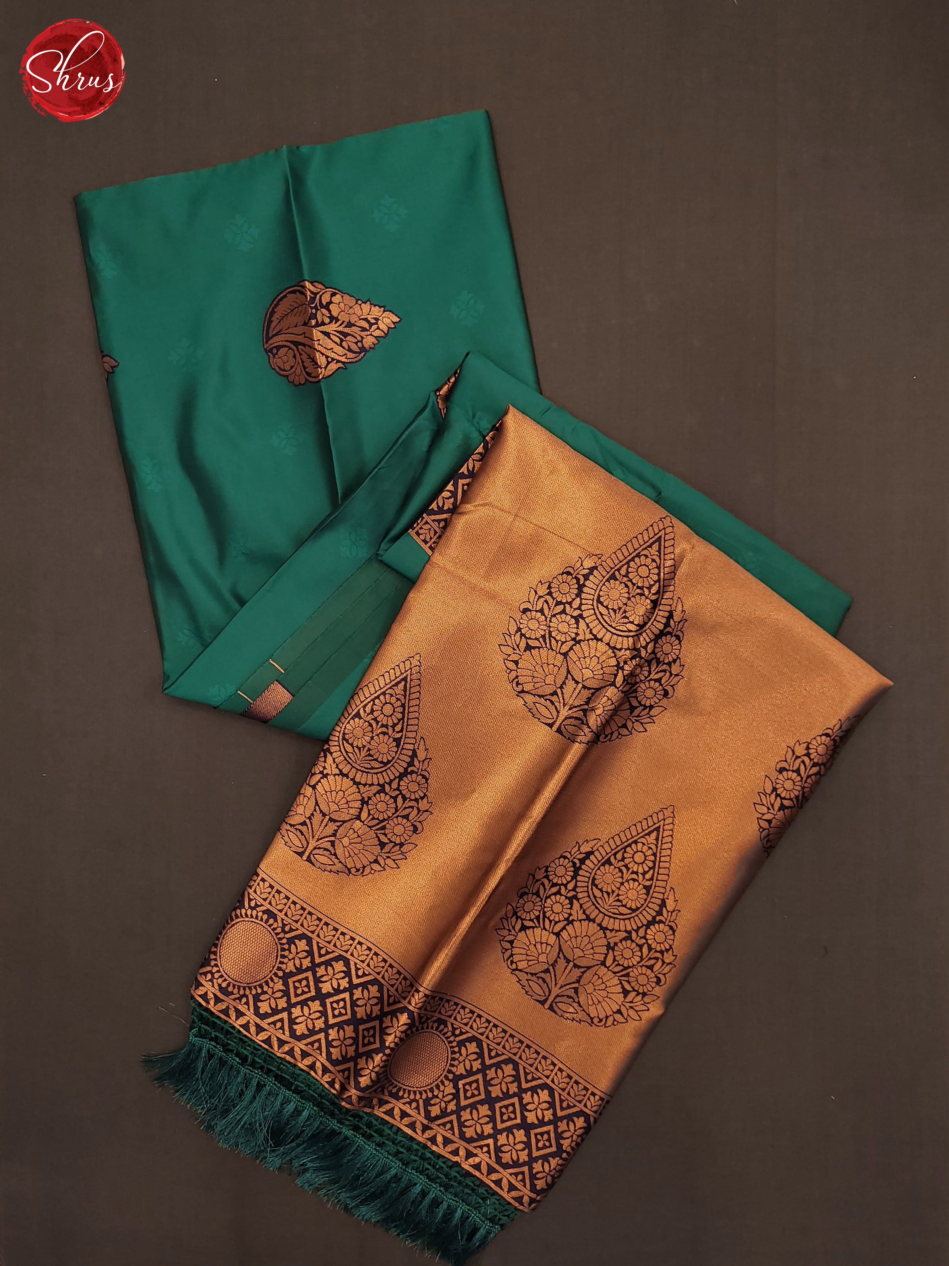 Green & Blue - Semi Soft Silk Saree - Shop on ShrusEternity.com