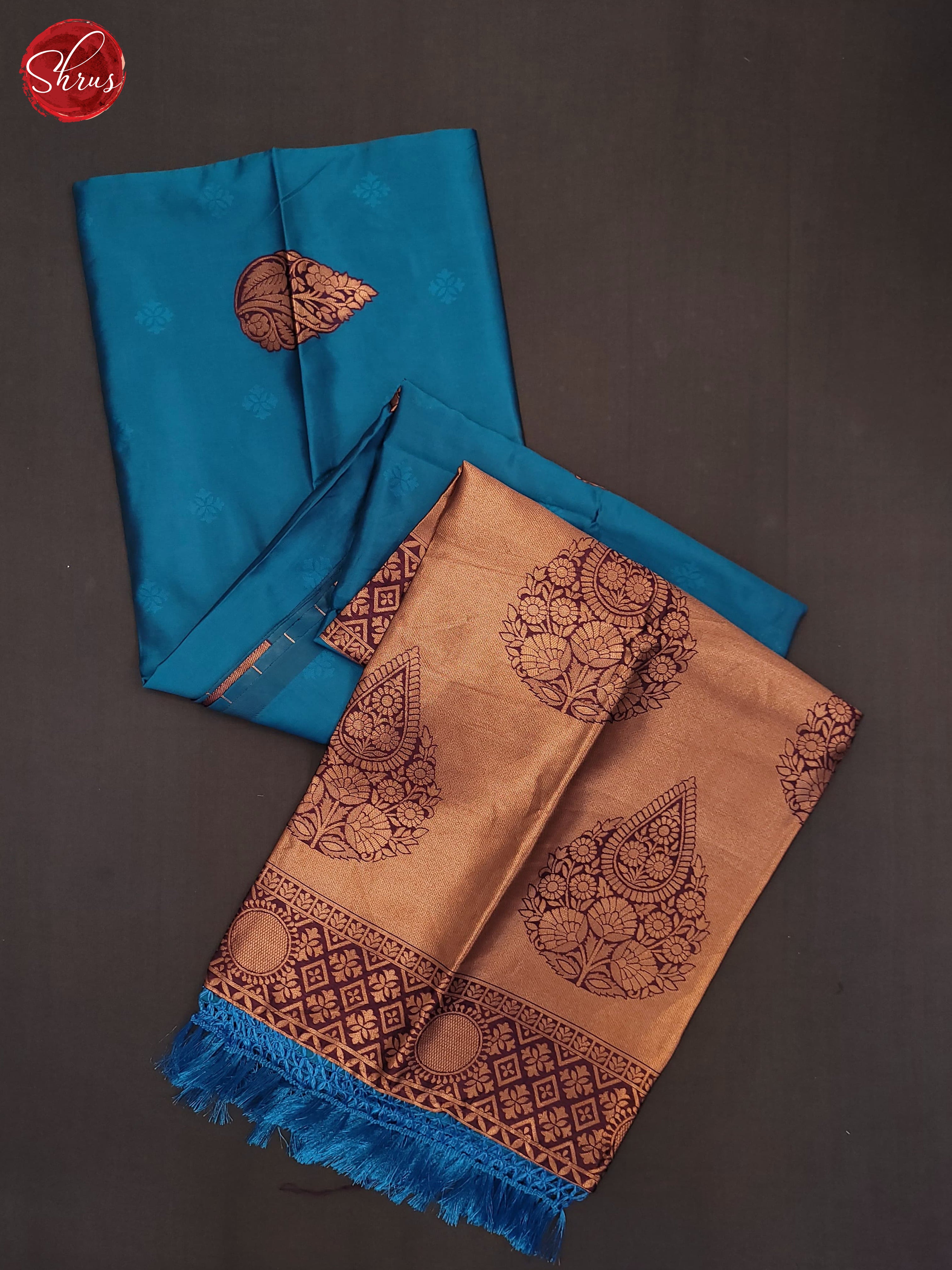 Blue & Wine- Semi Soft Silk Saree - Shop on ShrusEternity.com