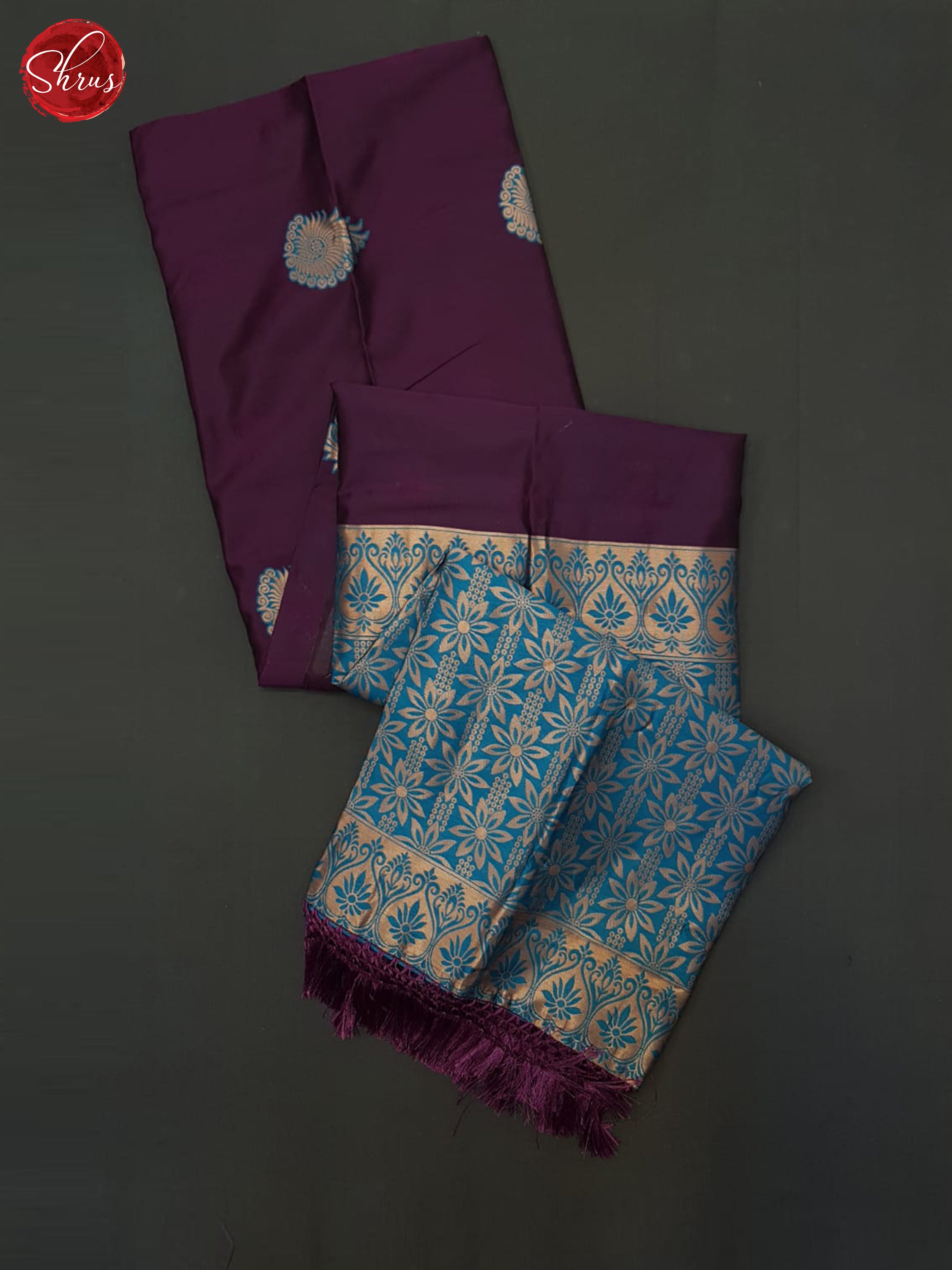 wine and blue- Semi Soft Silk Saree - Shop on ShrusEternity.com